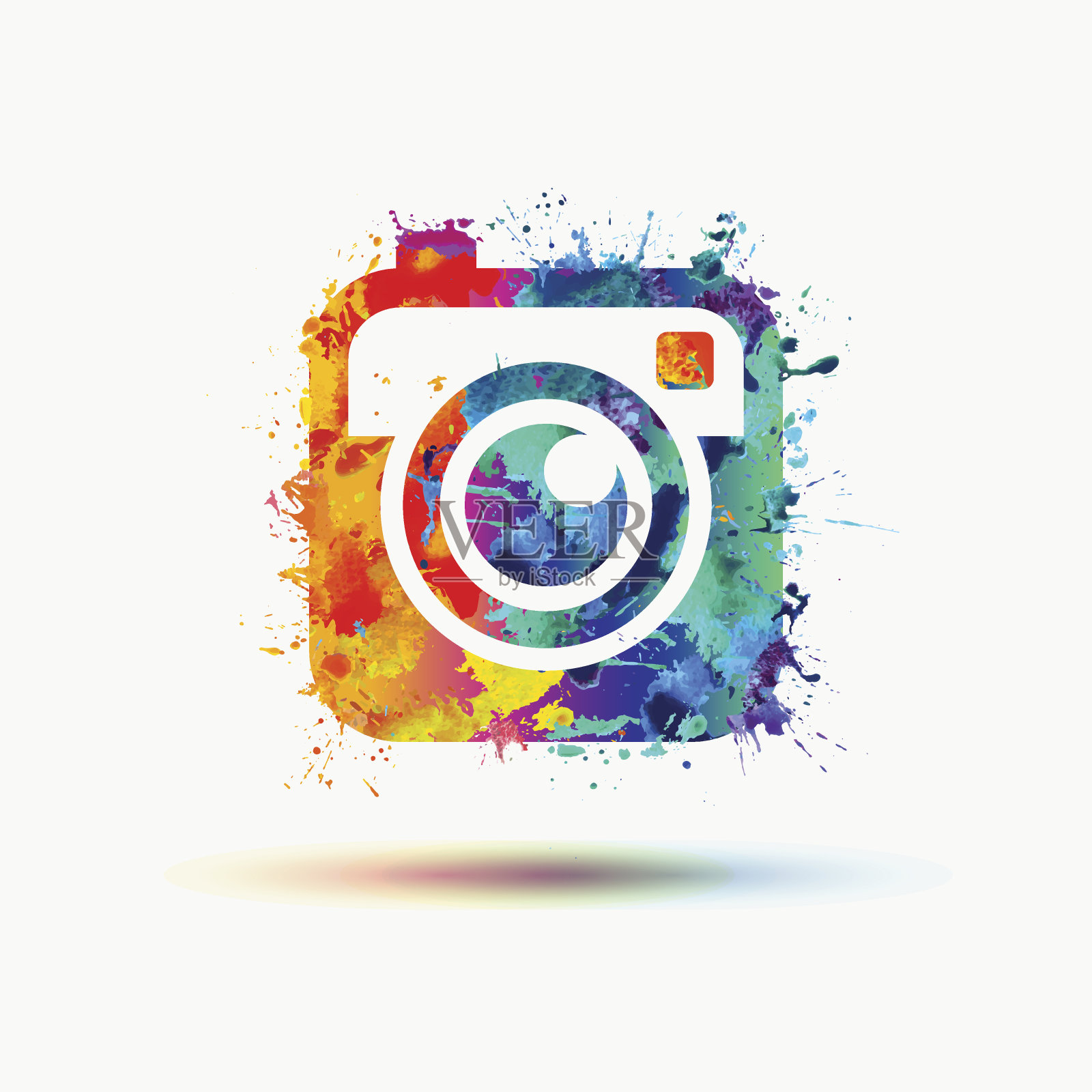 基本照片相机图标。插画图片素材