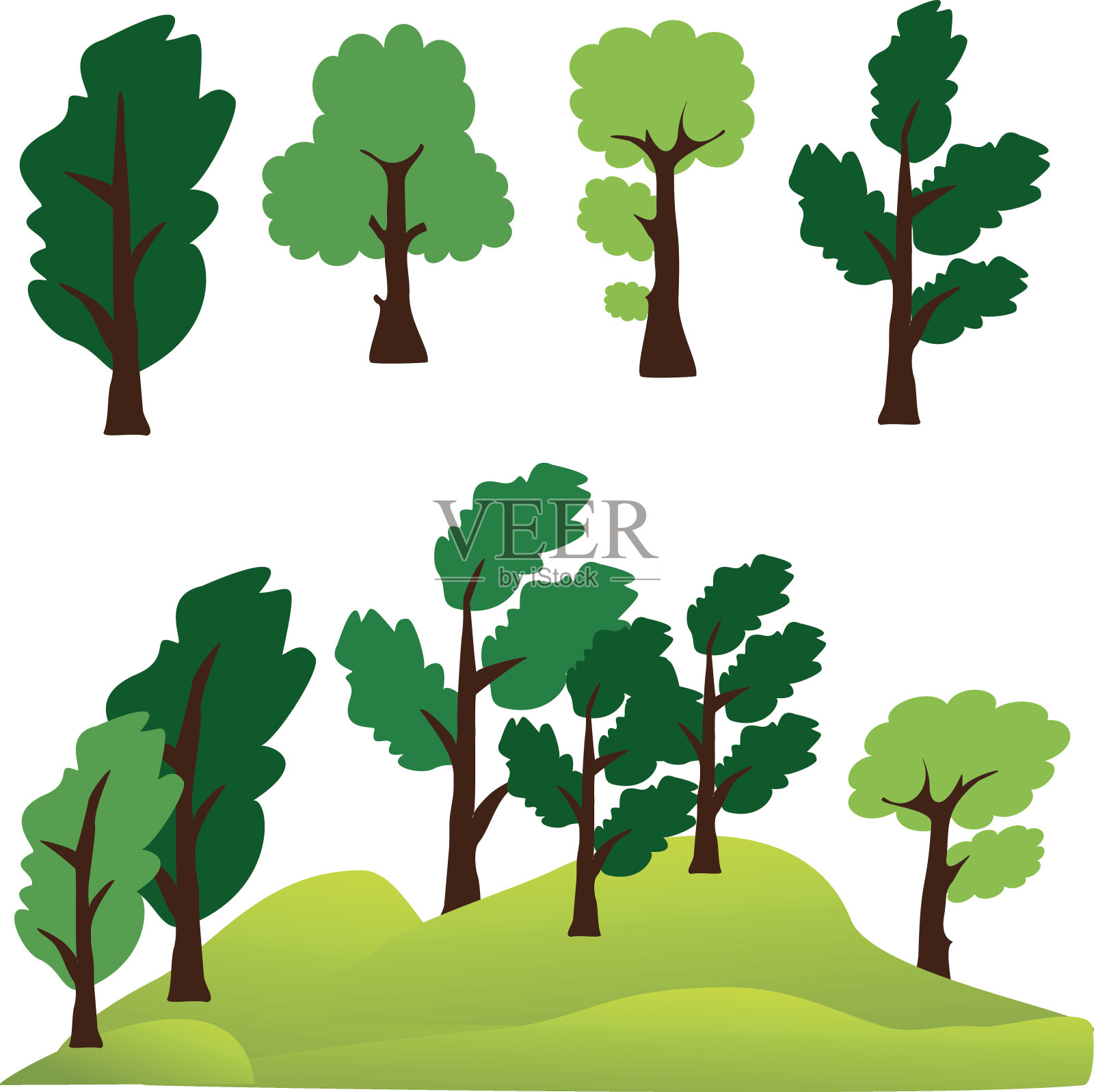 树剪贴画插画图片素材