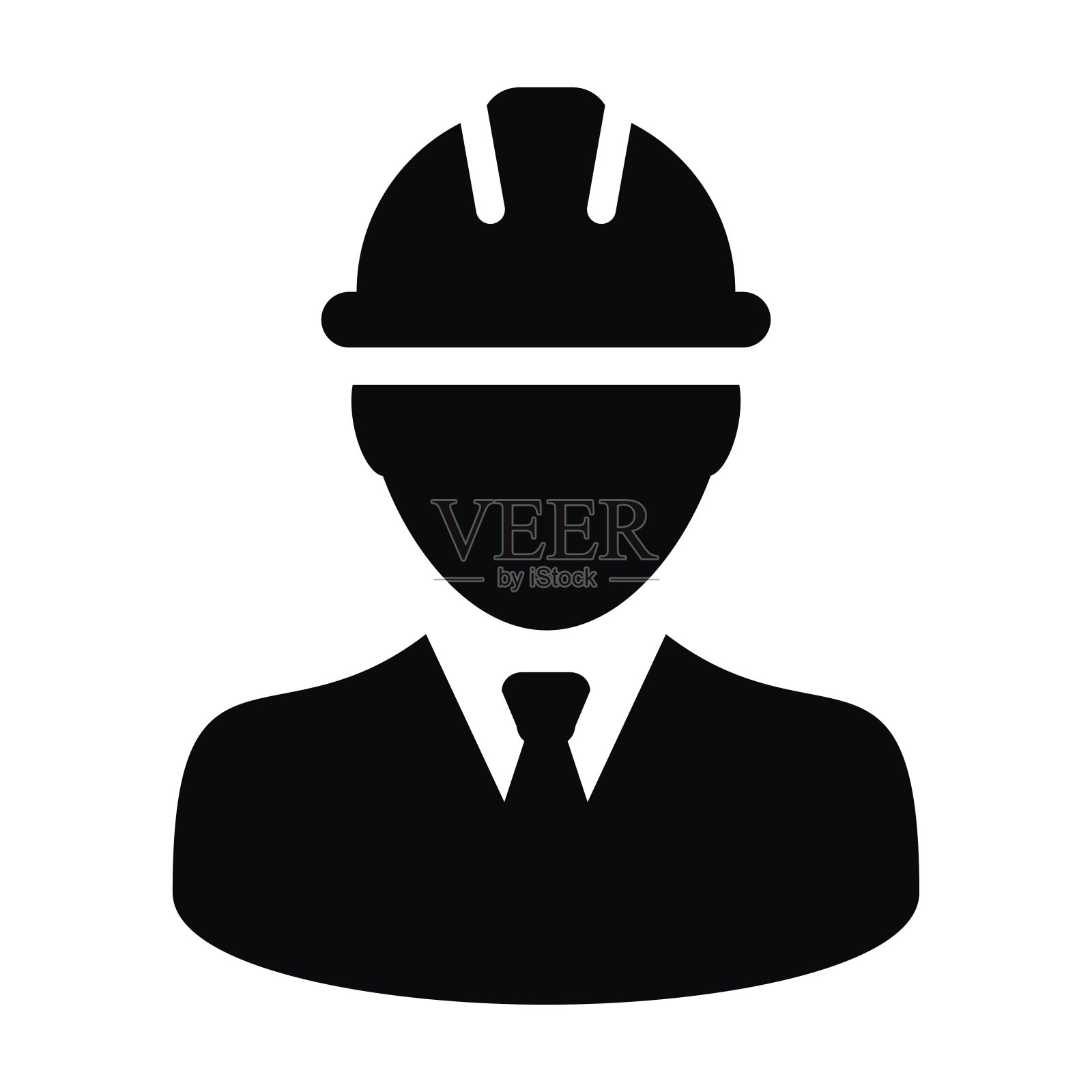 建筑工人的图标-矢量人的侧面头像象形图设计元素图片