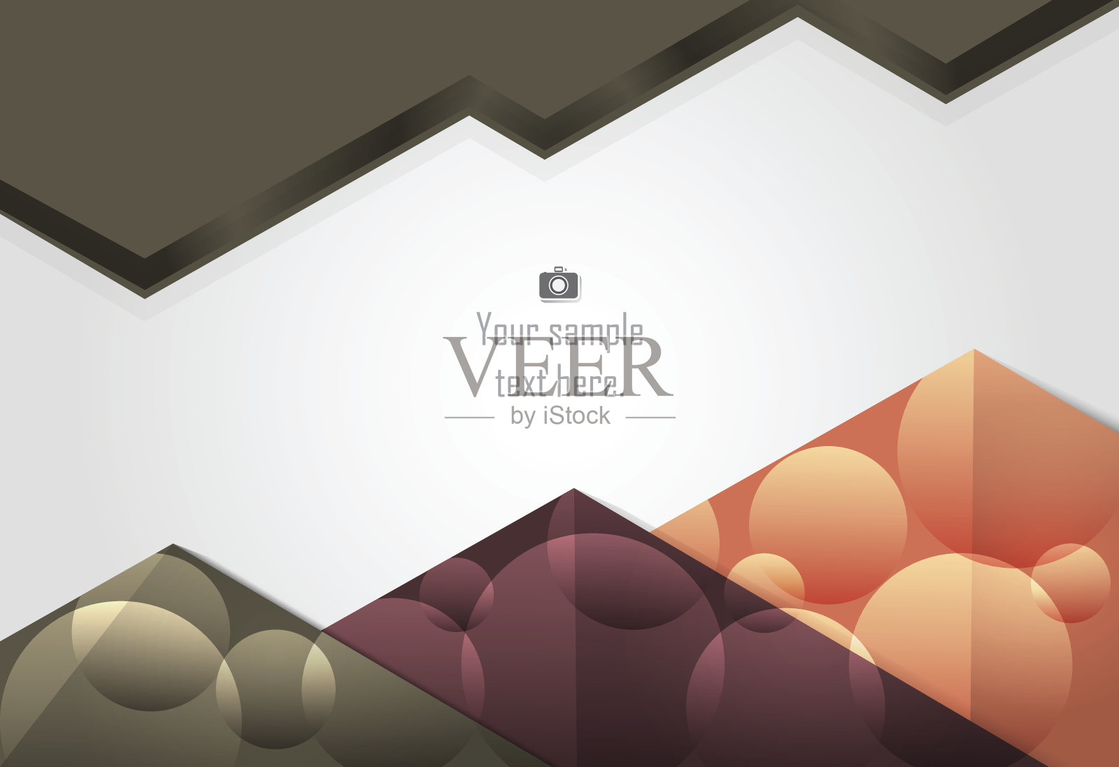 抽象层波浪和三角形背景卡片，年度业务报告，海报模板设计模板素材