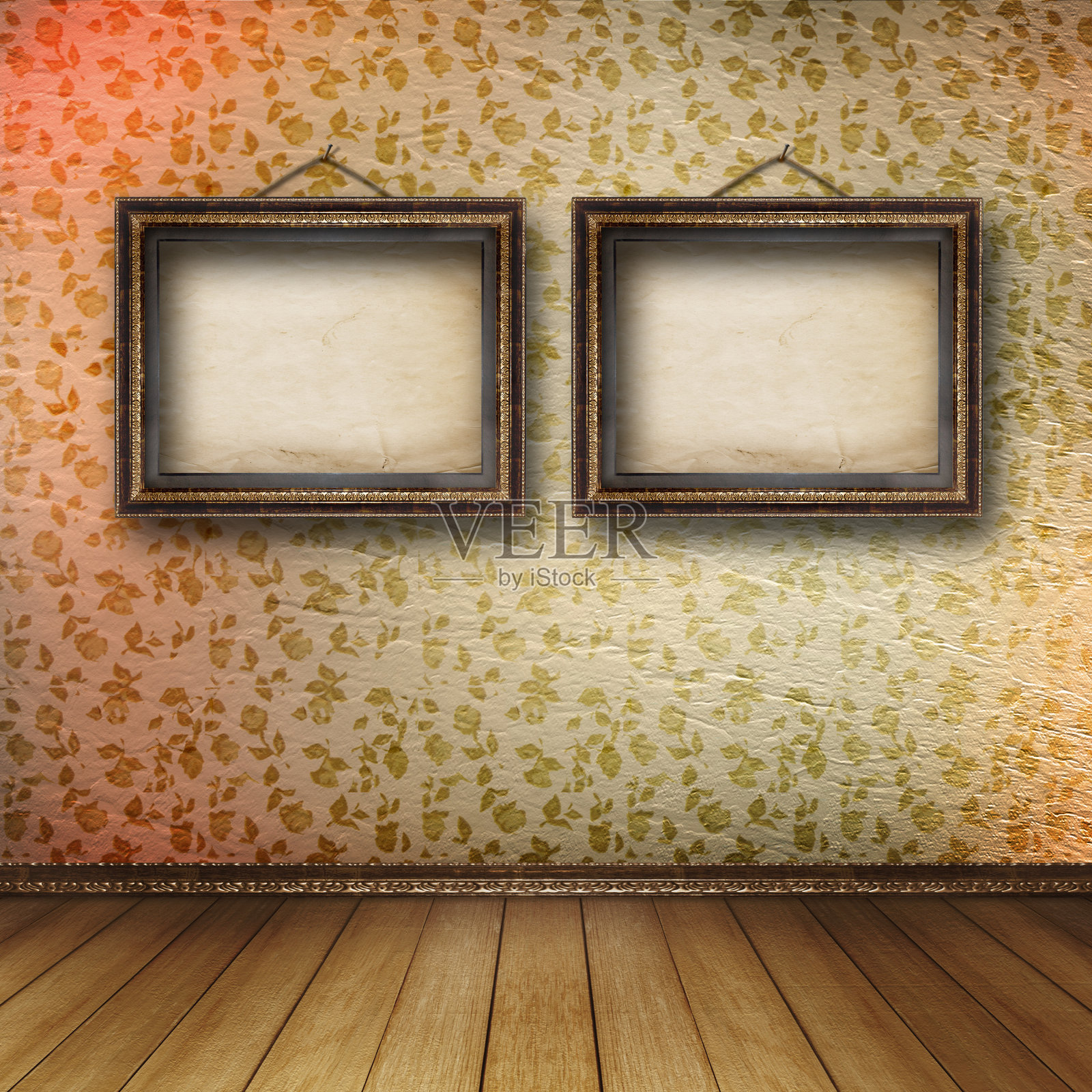 旧房间的内部保留着昔日的奢华照片摄影图片