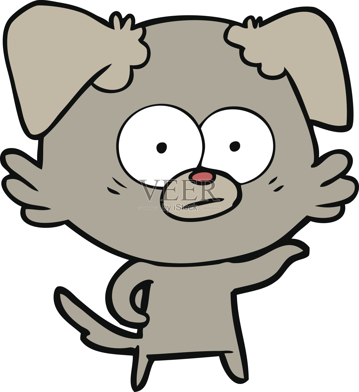 紧张的狗卡通设计元素图片