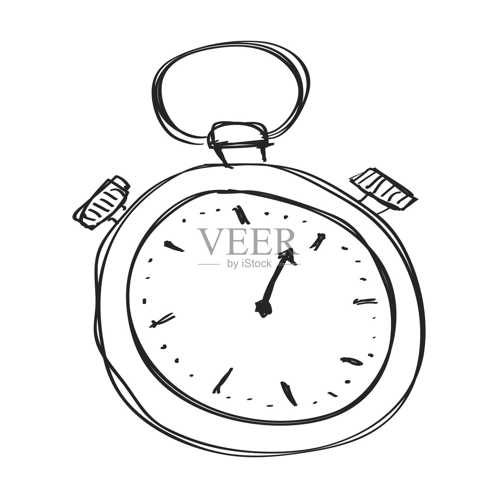 一个简单的秒表涂鸦插画图片素材