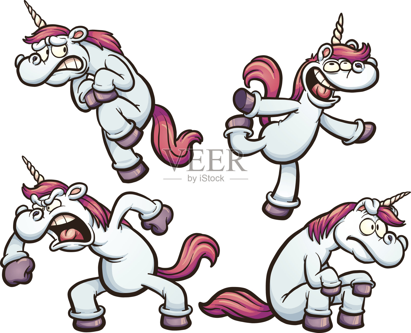 卡通独角兽插画图片素材