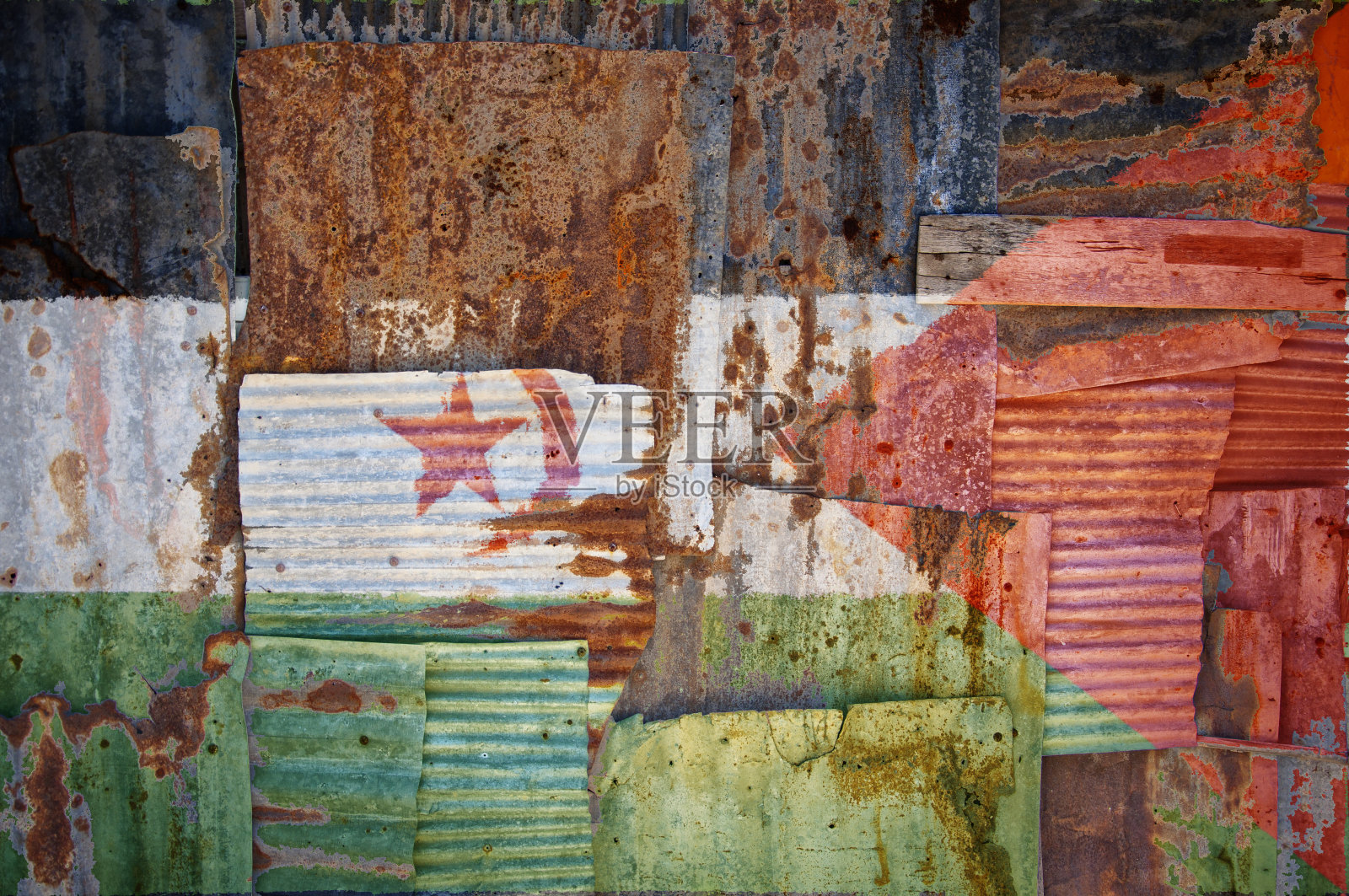 波纹铁西撒哈拉旗照片摄影图片