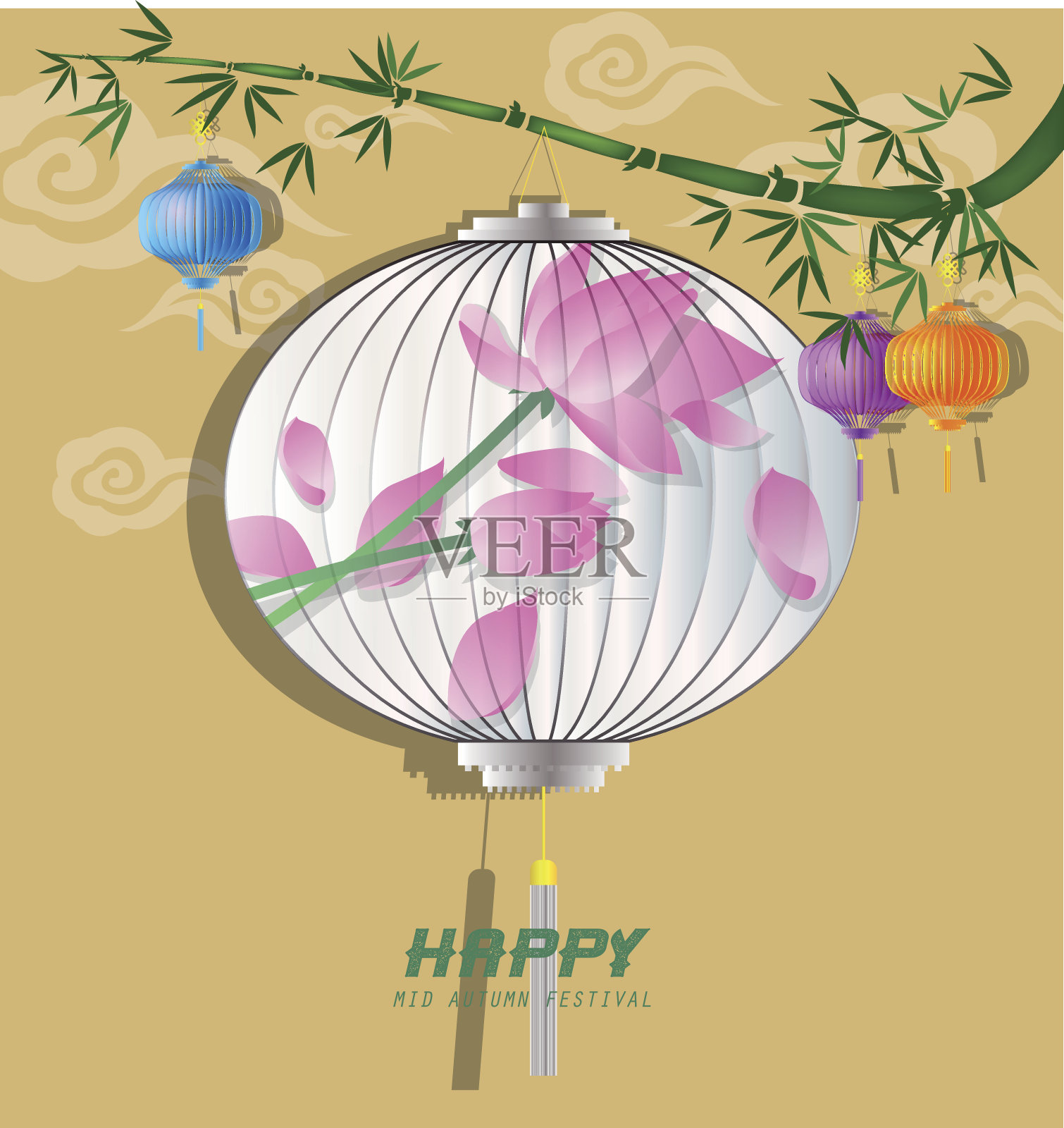 中秋快乐中国背景插画图片素材