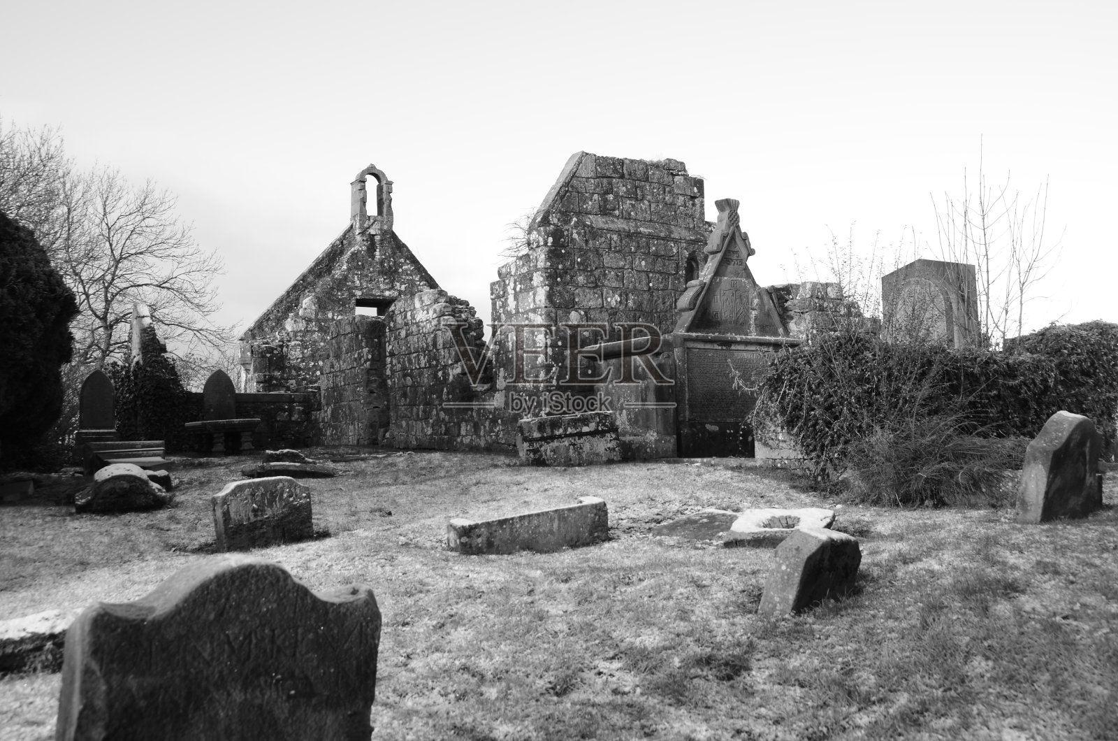 白雪皑皑的墓地照片摄影图片