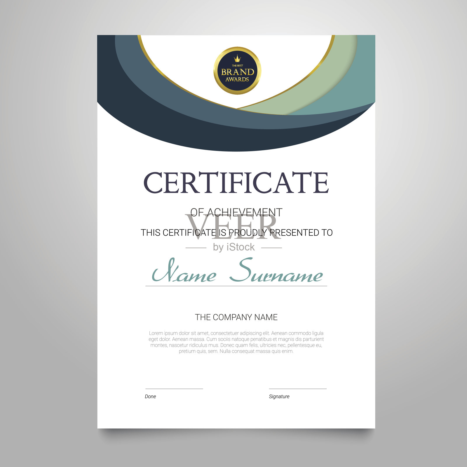 证书模板-垂直优雅的矢量文件插画图片素材