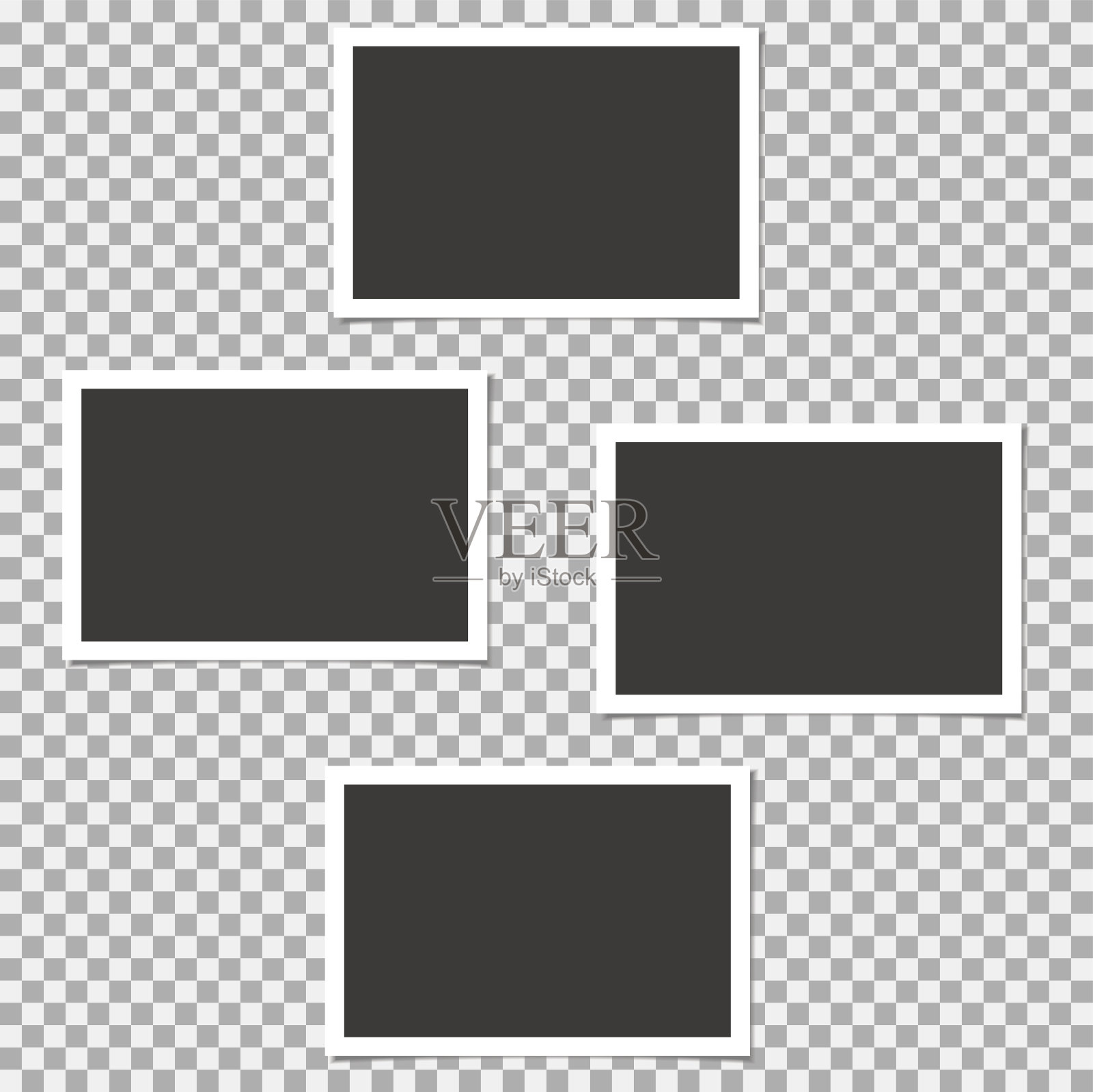 一套相框的阴影。矢量模板为您的时尚照片或图像插画图片素材