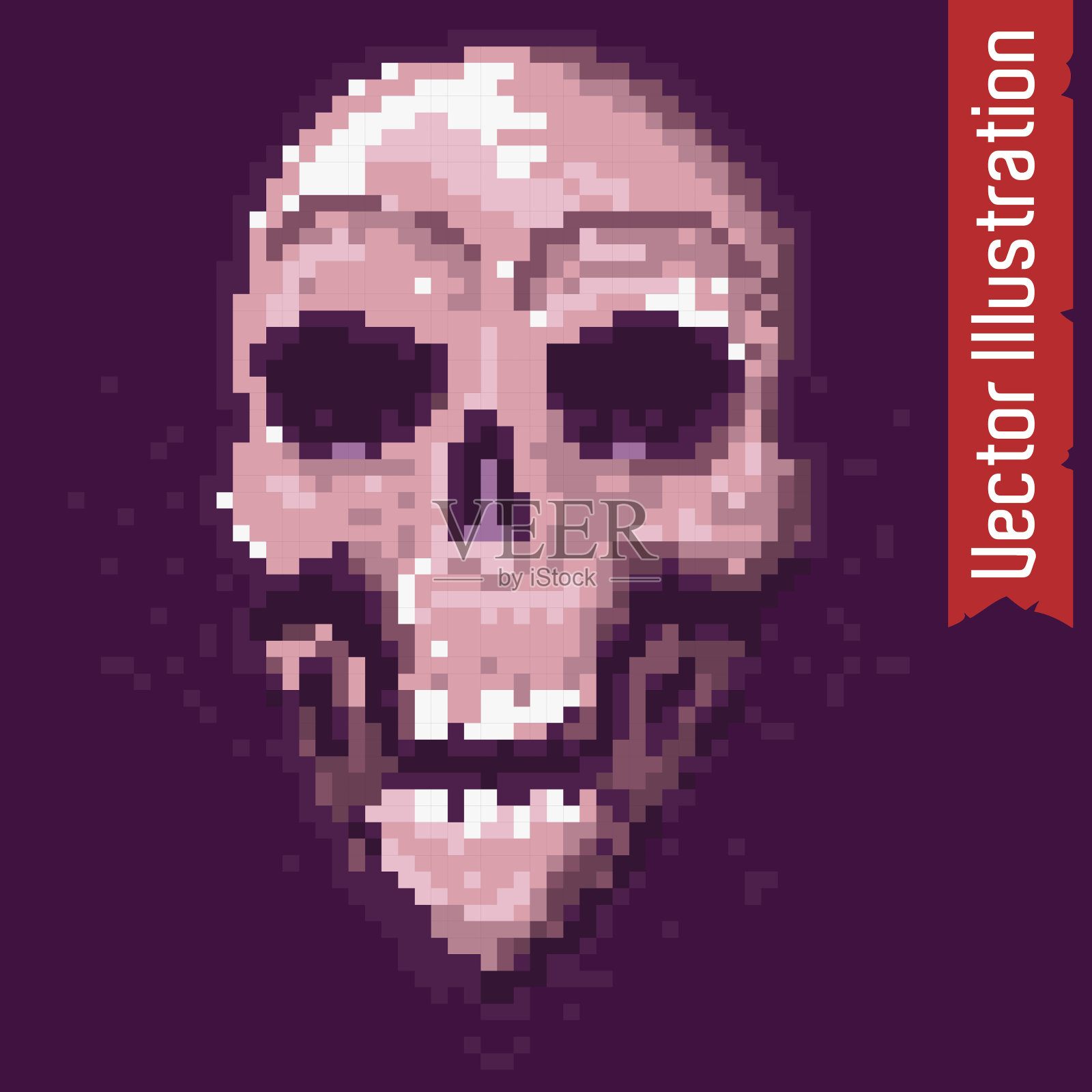 像素划船。矢量图插画图片素材