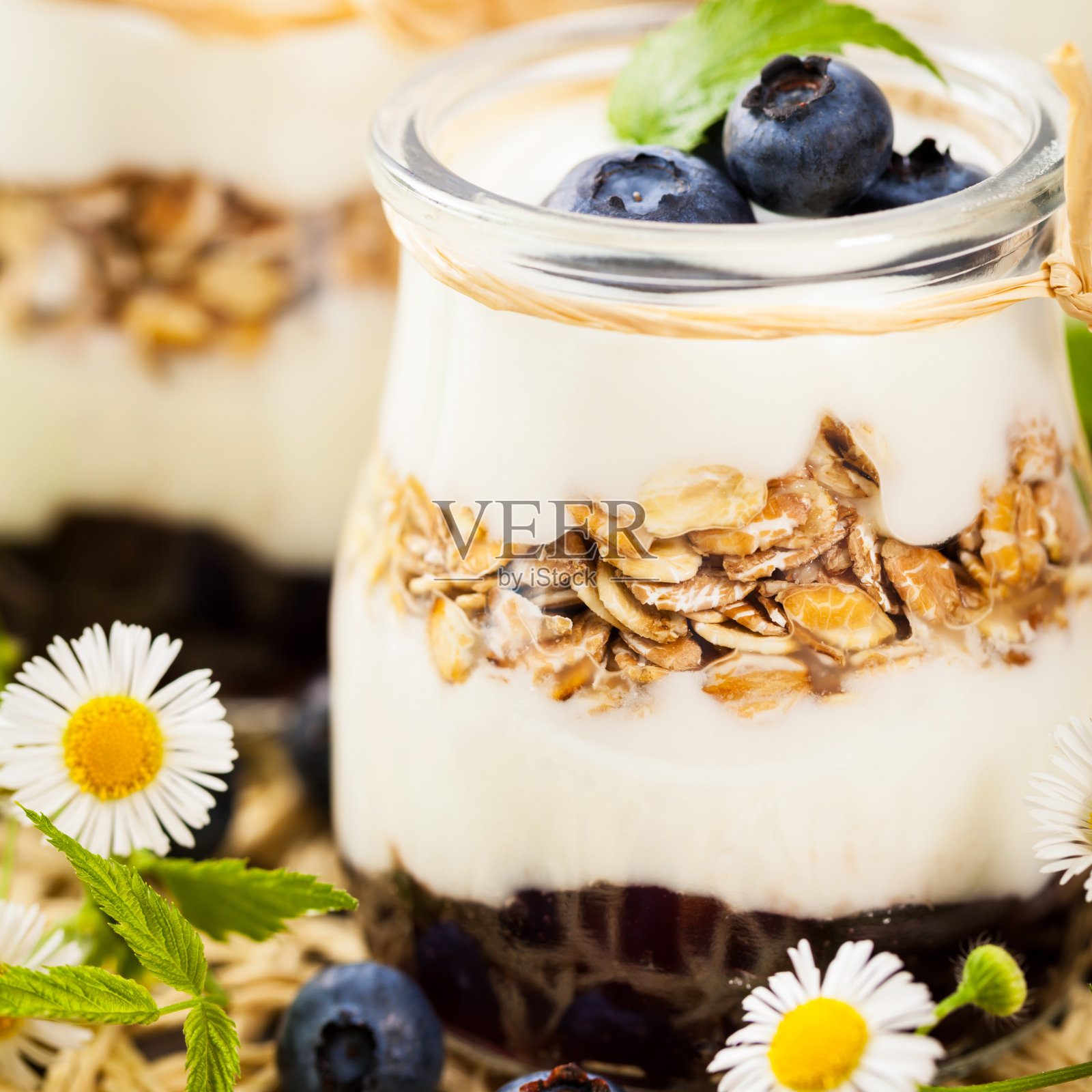 蓝莓酸奶甜点照片摄影图片