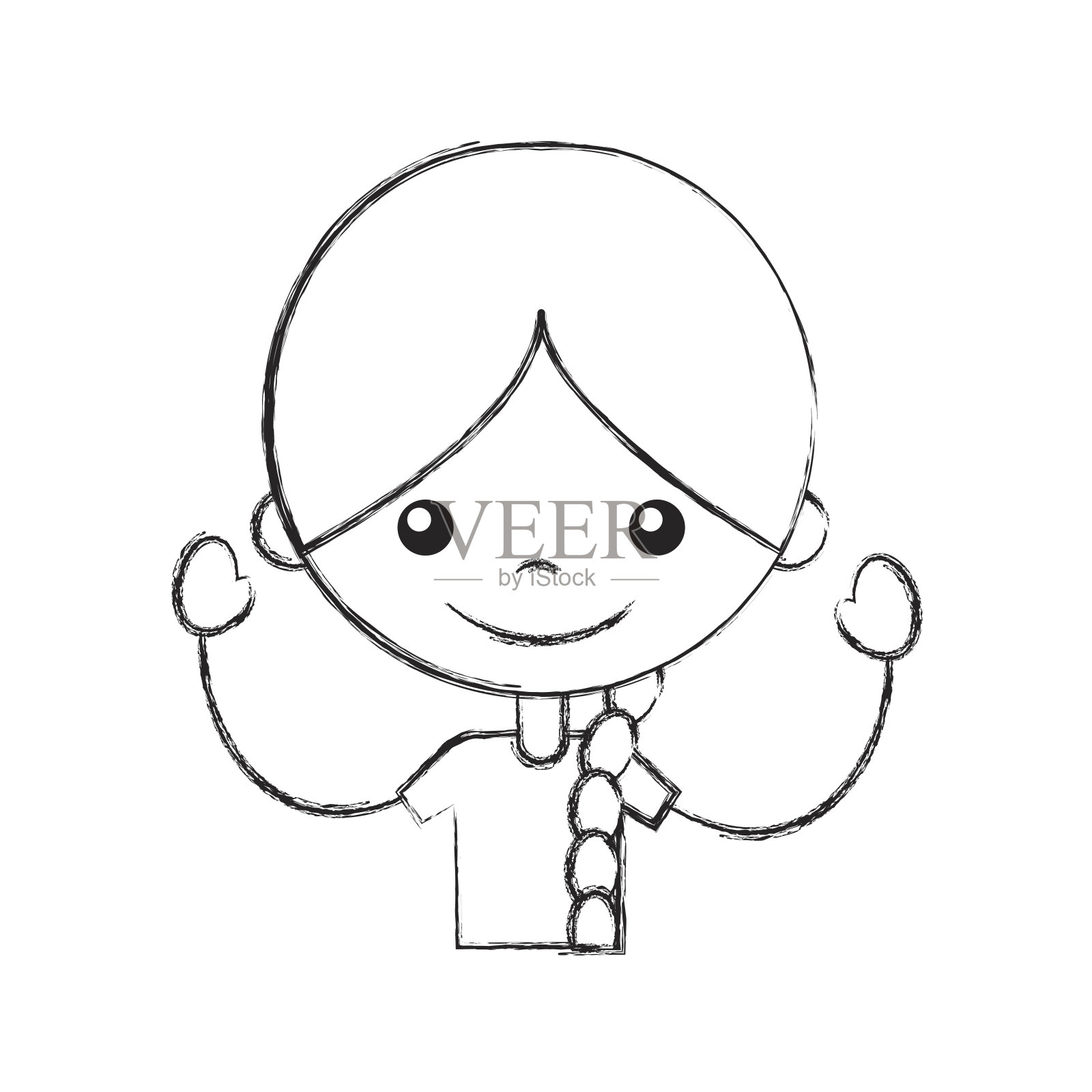 可爱的女孩角色图标设计元素图片