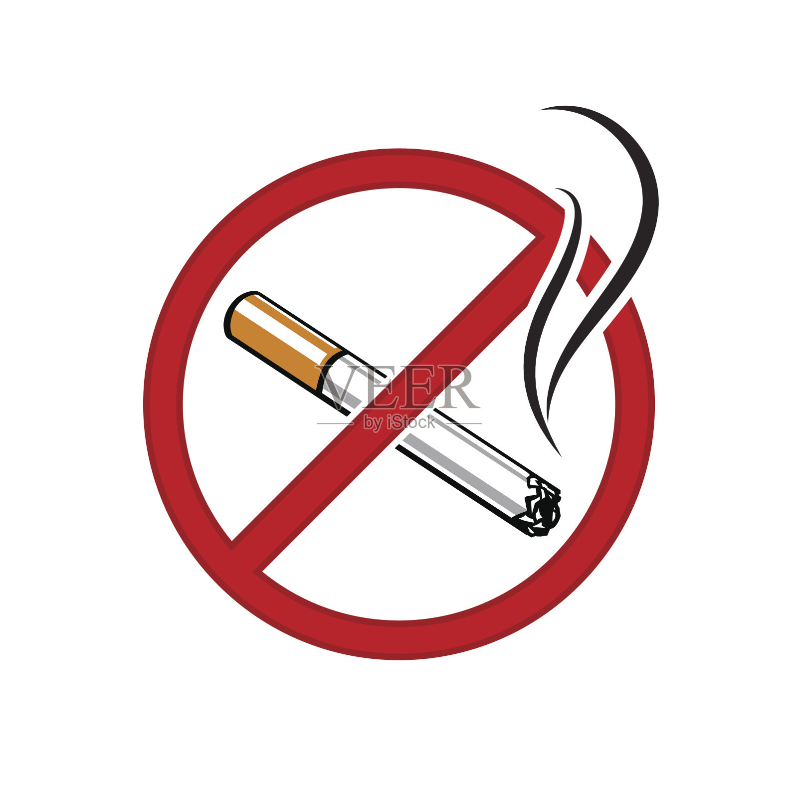 禁止吸烟标志载体插画图片素材