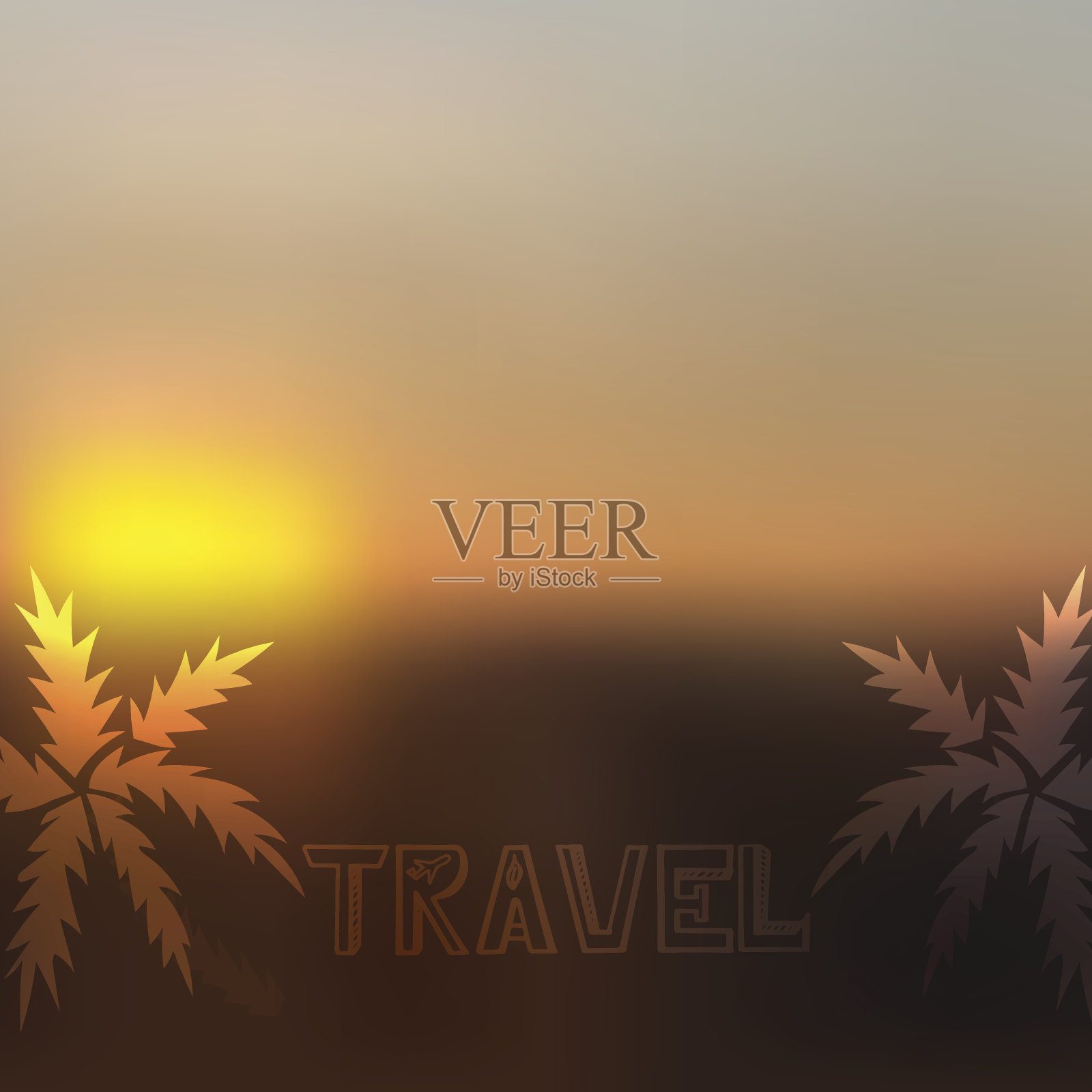 矢量无焦点夏季旅行背景插画图片素材