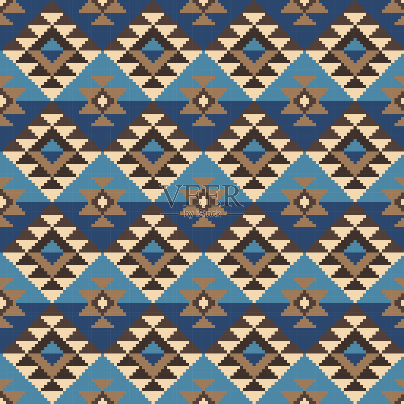 部落阿兹特克风格无缝几何图案。矢量图插画图片素材