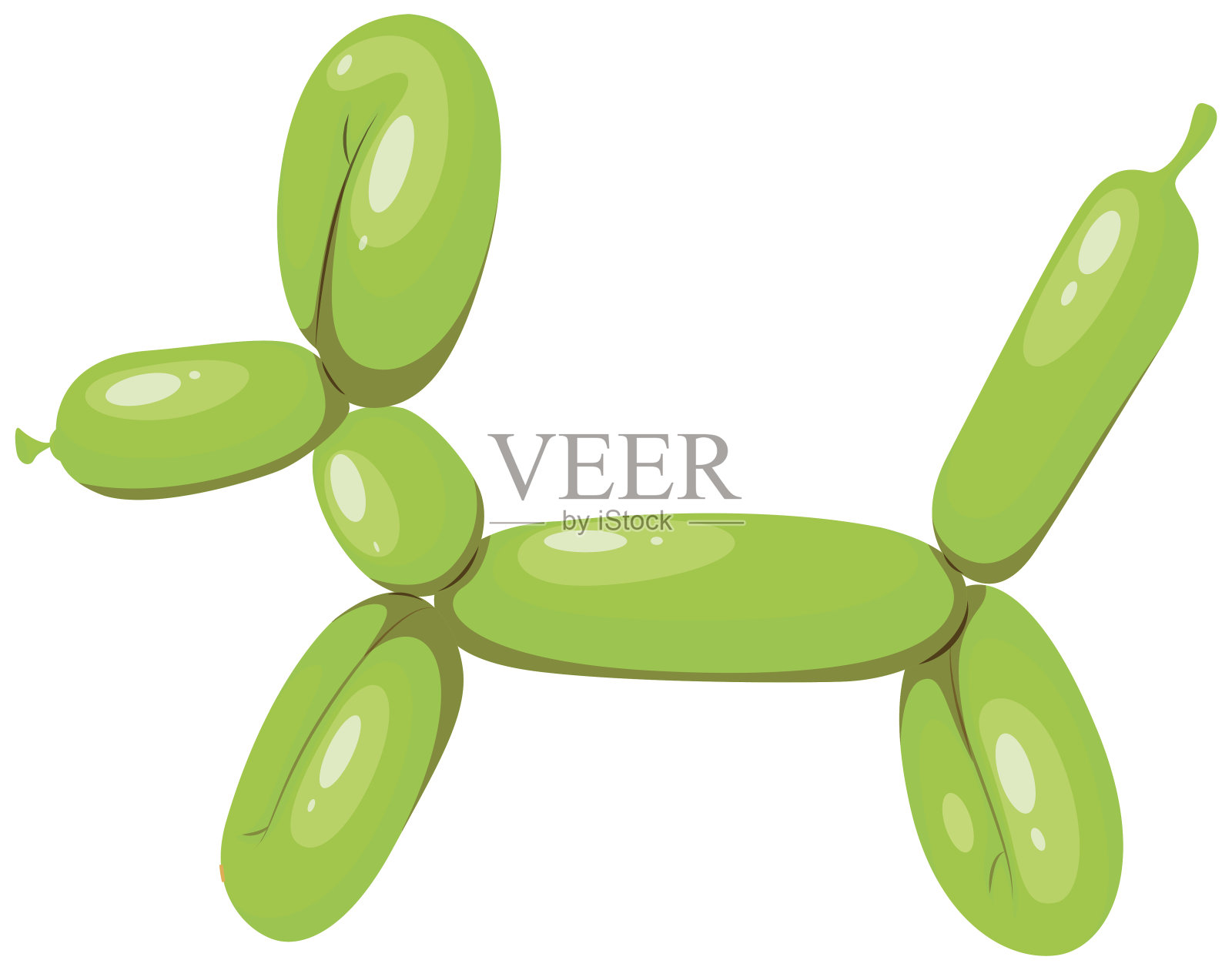 绿色气球狗形状设计元素图片