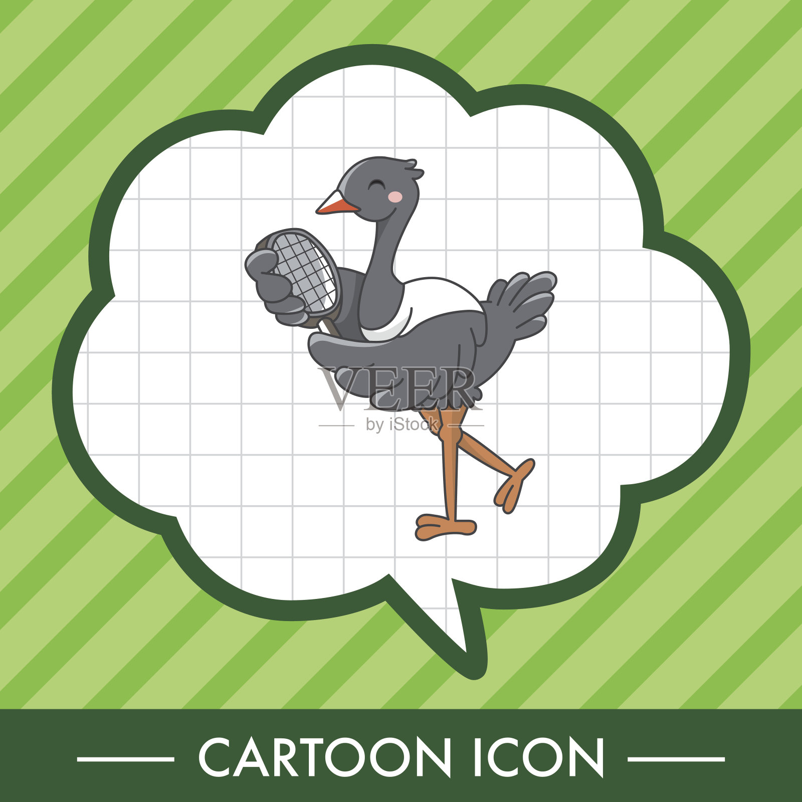 动物鸵鸟做体育卡通主题元素插画图片素材