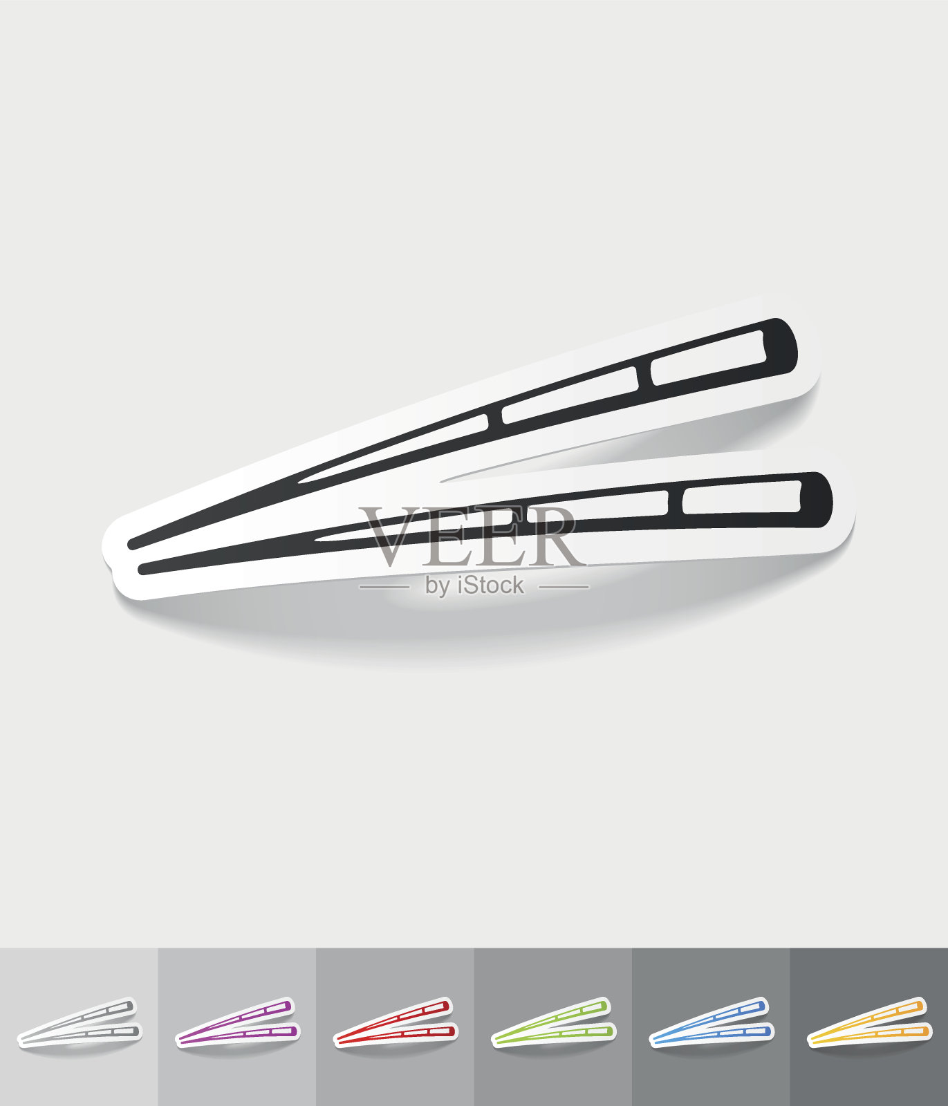 现实的设计元素。筷子寿司插画图片素材