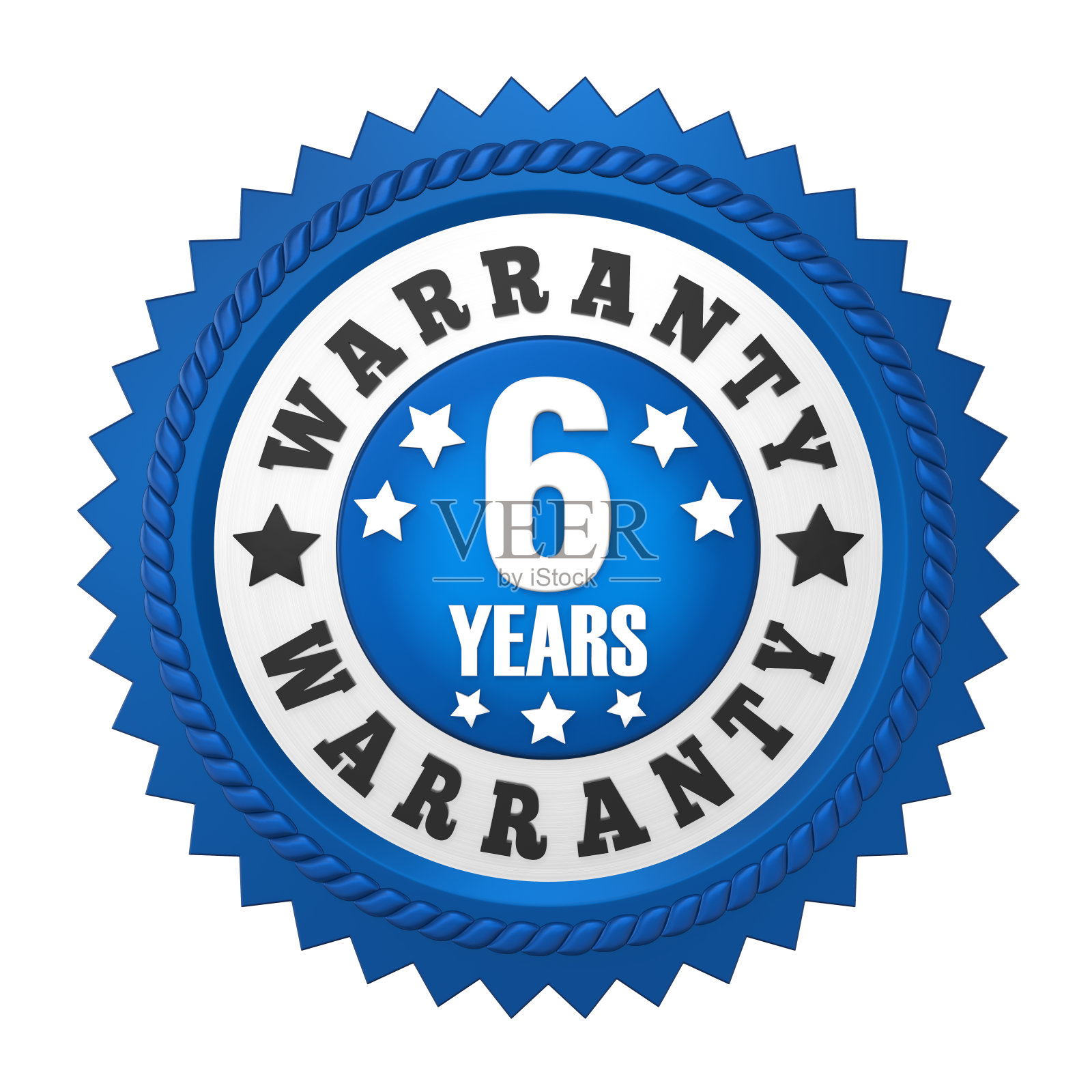 6年保修期徽章隔离照片摄影图片