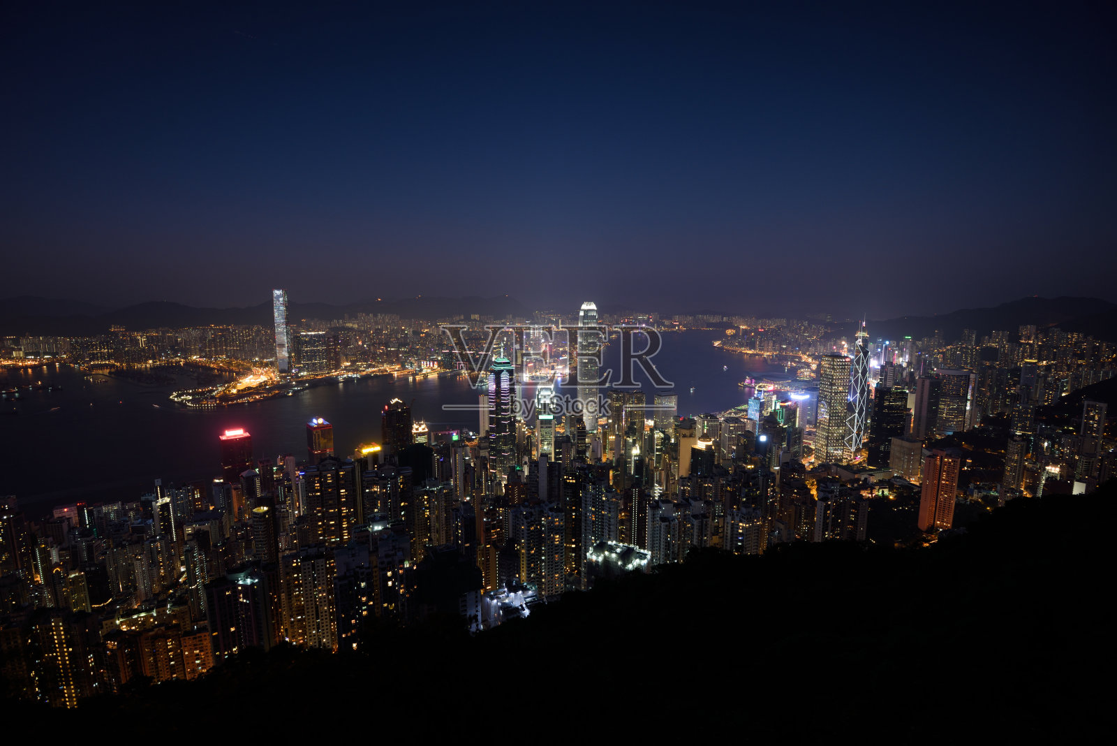 香港的夜景照片摄影图片