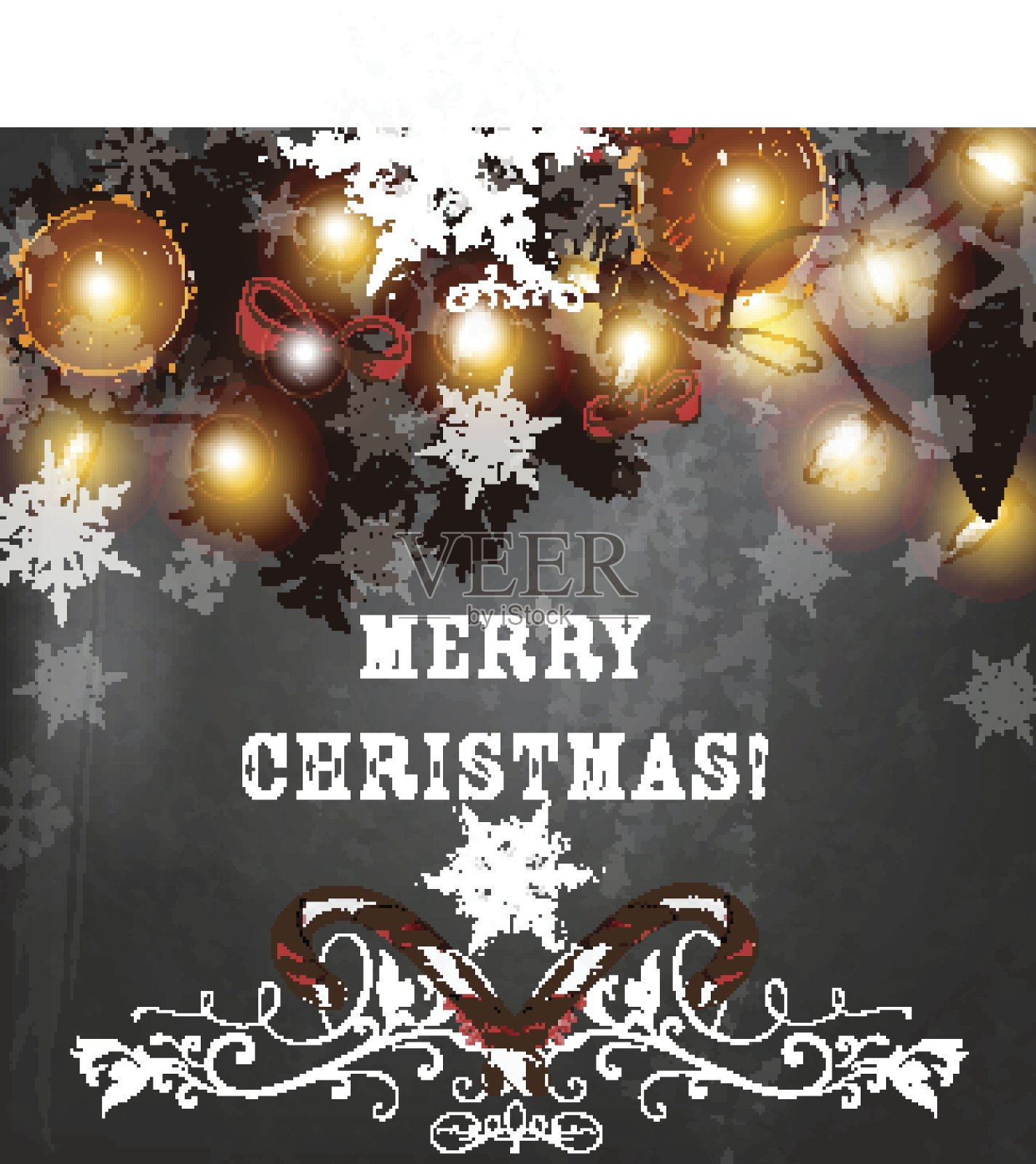 圣诞垃圾，为节日设计的破旧背景插画图片素材