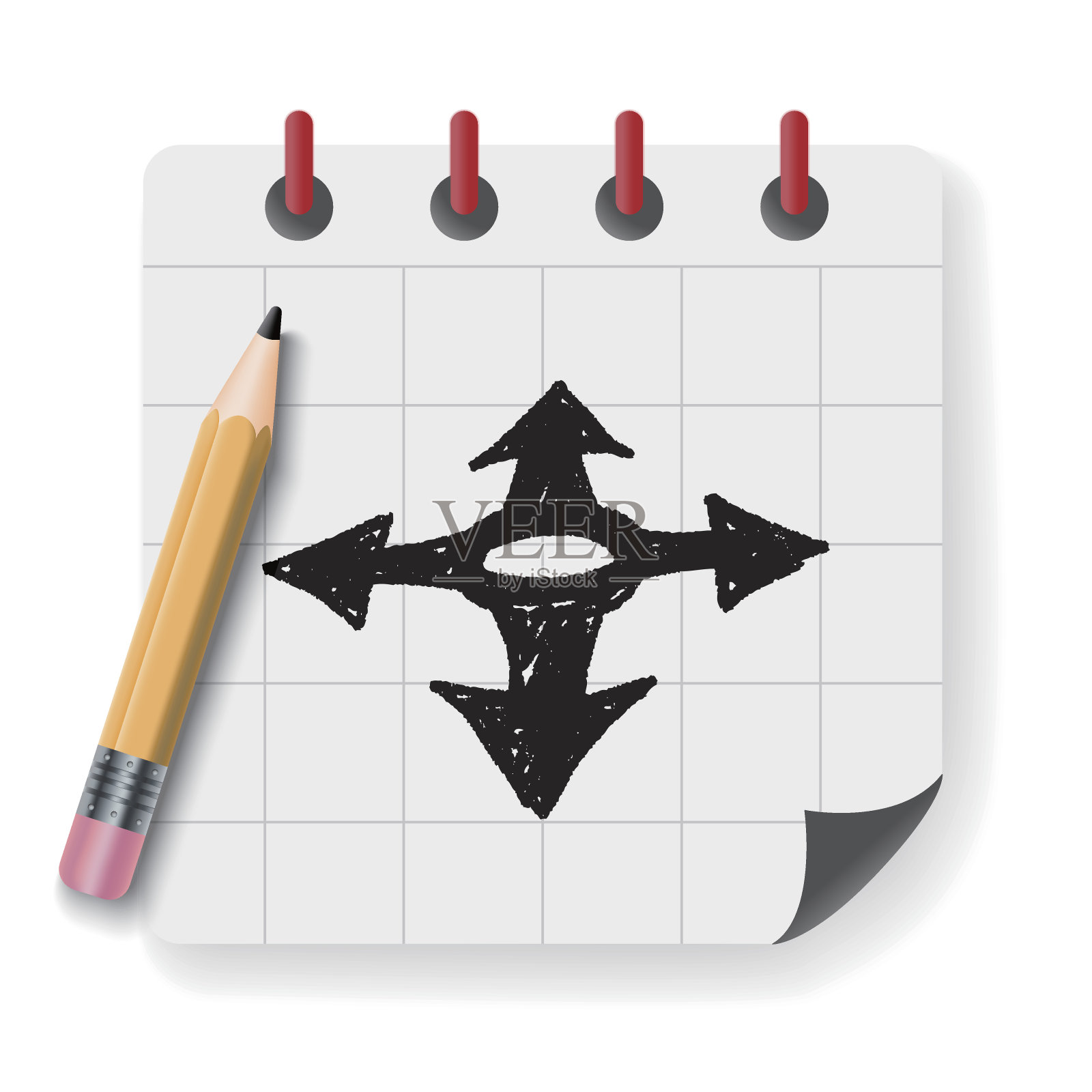 全球定位系统(GPS)箭头涂鸦设计元素图片