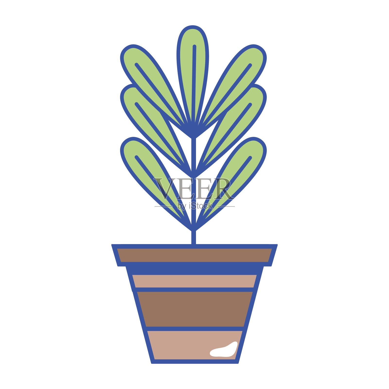 植物与叶内花盆设计设计元素图片