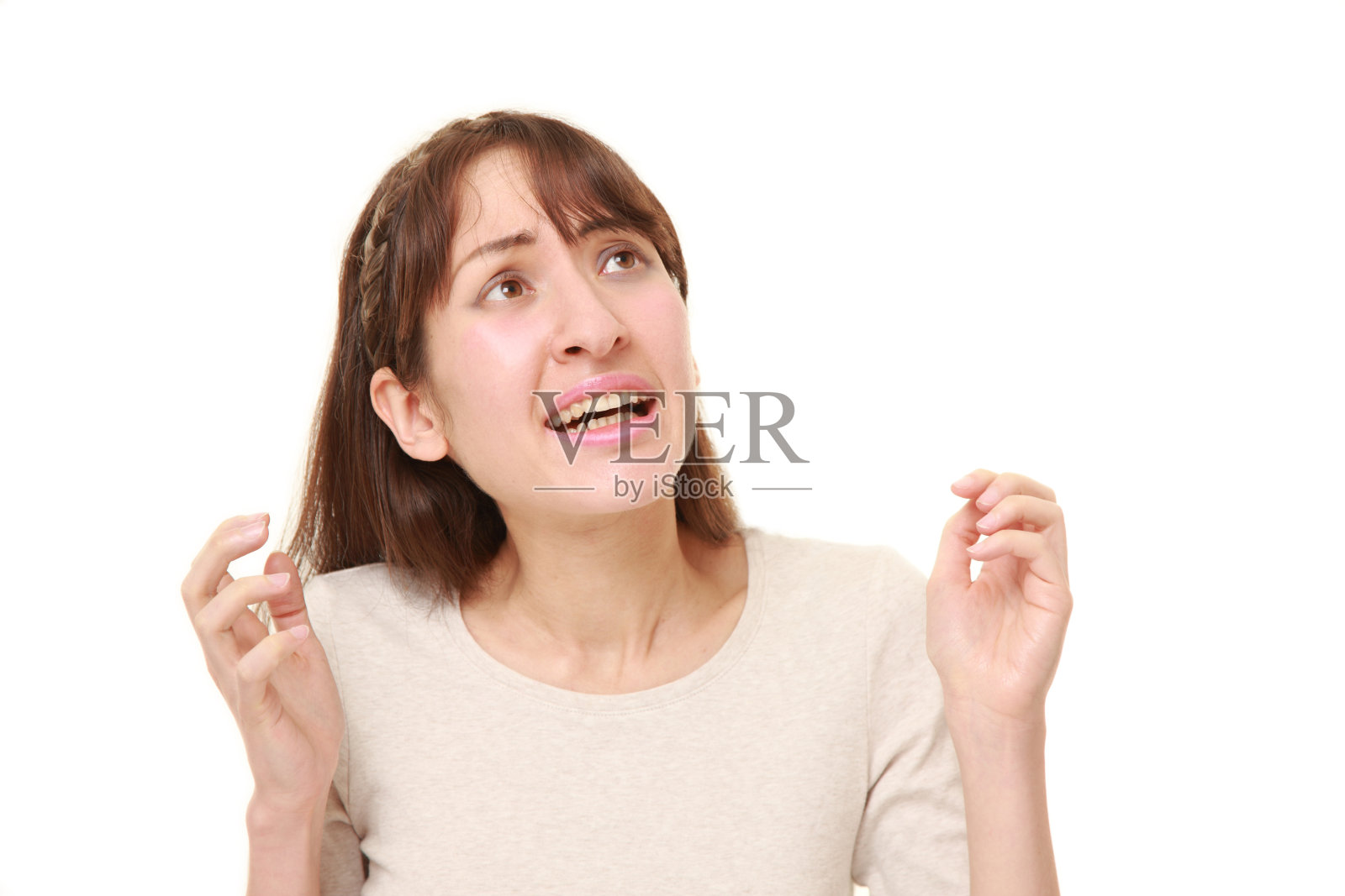 年轻女人感到震惊照片摄影图片