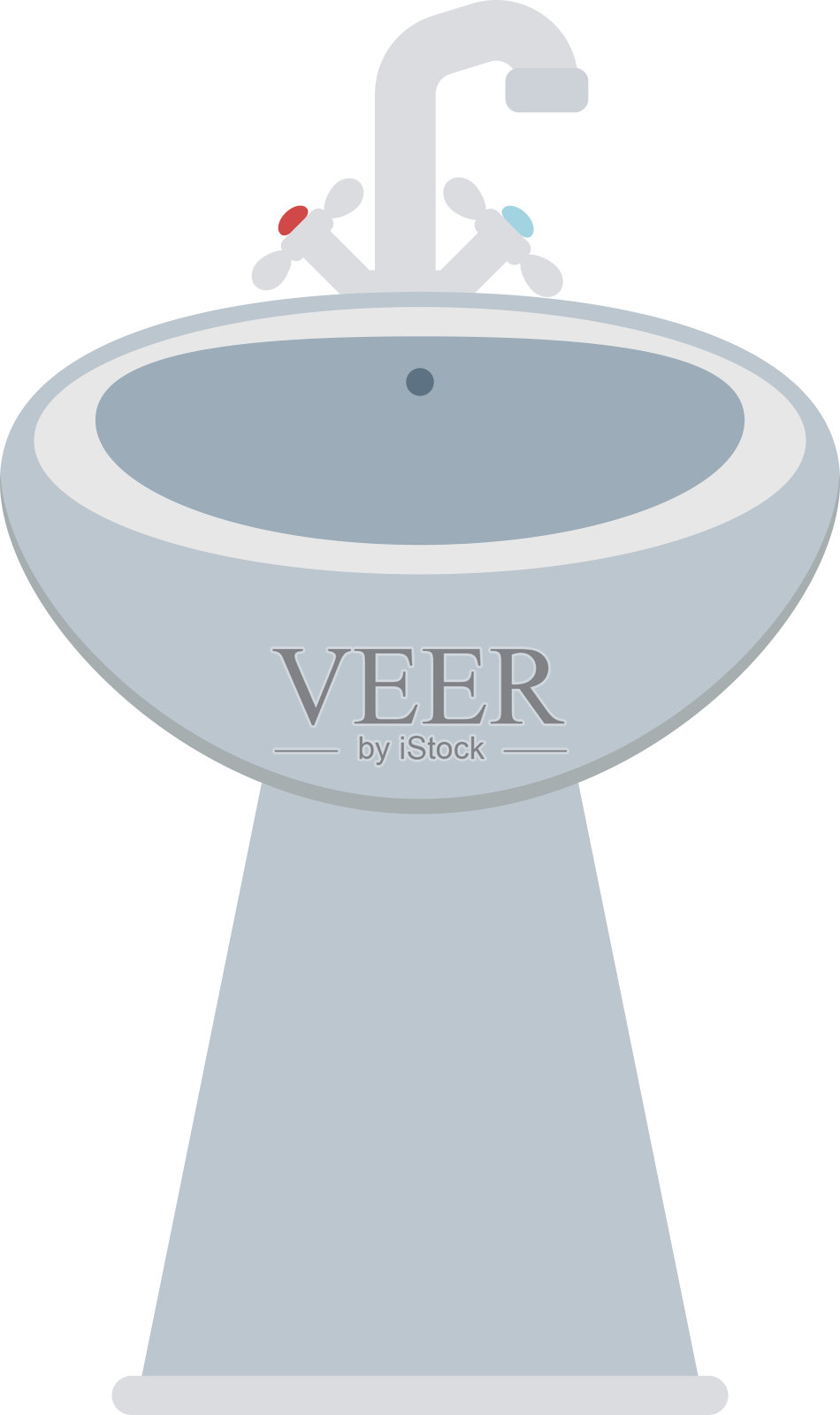 洗脸盆和水龙头与水在家庭浴室内部设计元素图片