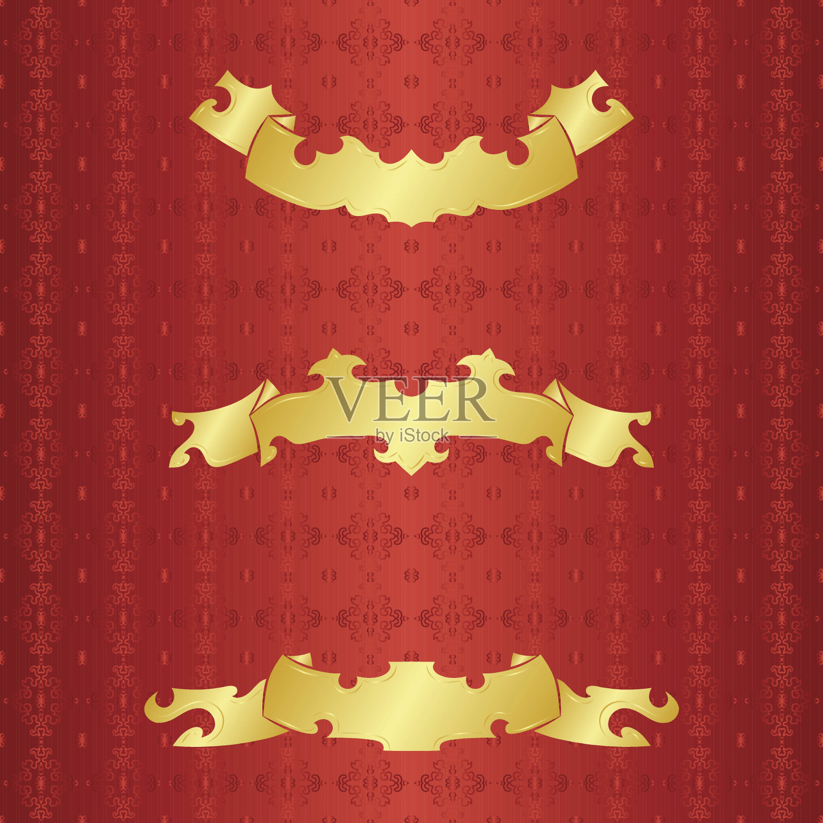 金色复古banner横幅标签插画图片素材