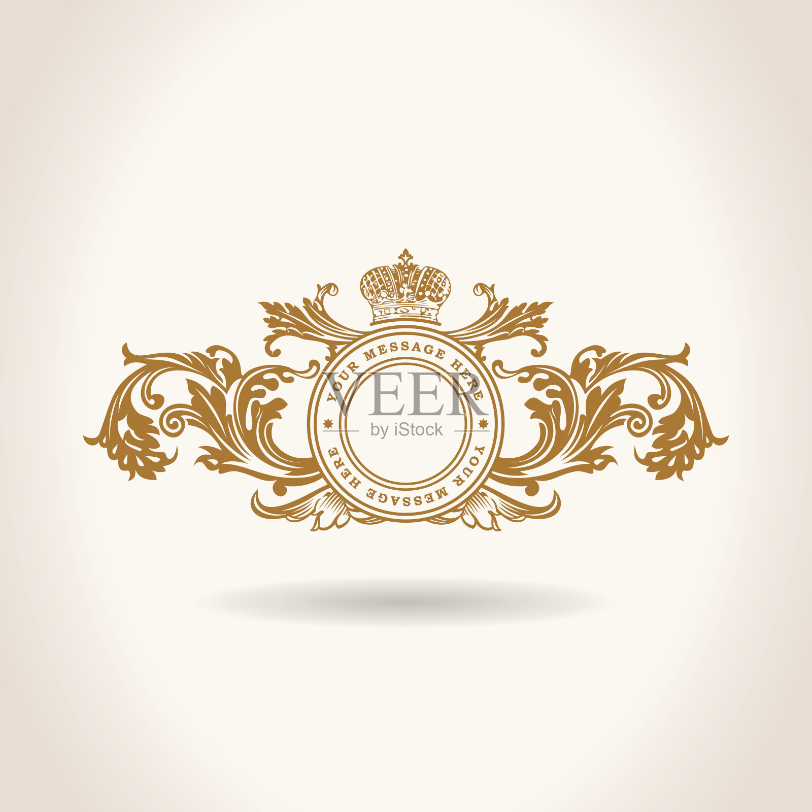 复古装饰元素繁盛书法装饰插画图片素材