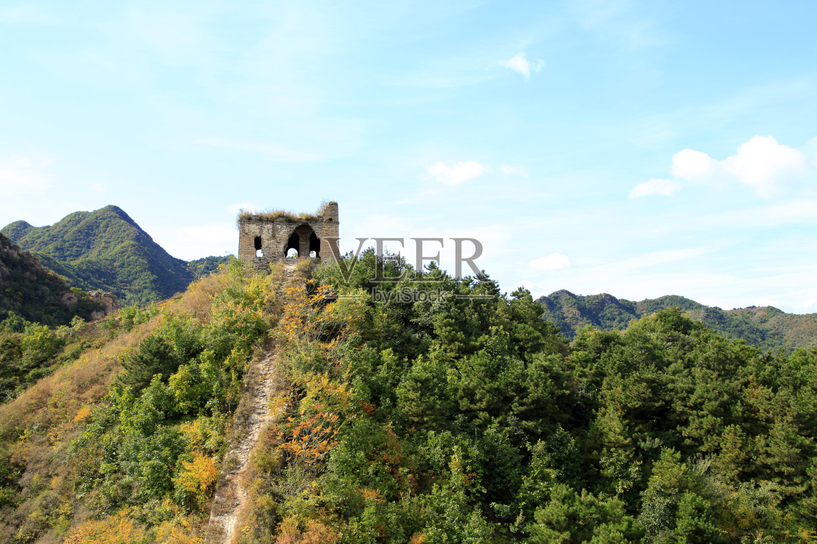 秋天，中国的长城照片摄影图片
