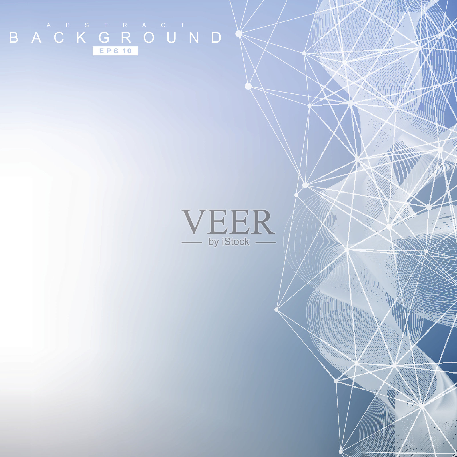 几何抽象背景与连接的线和点。科学的设计理念。矢量图插画图片素材