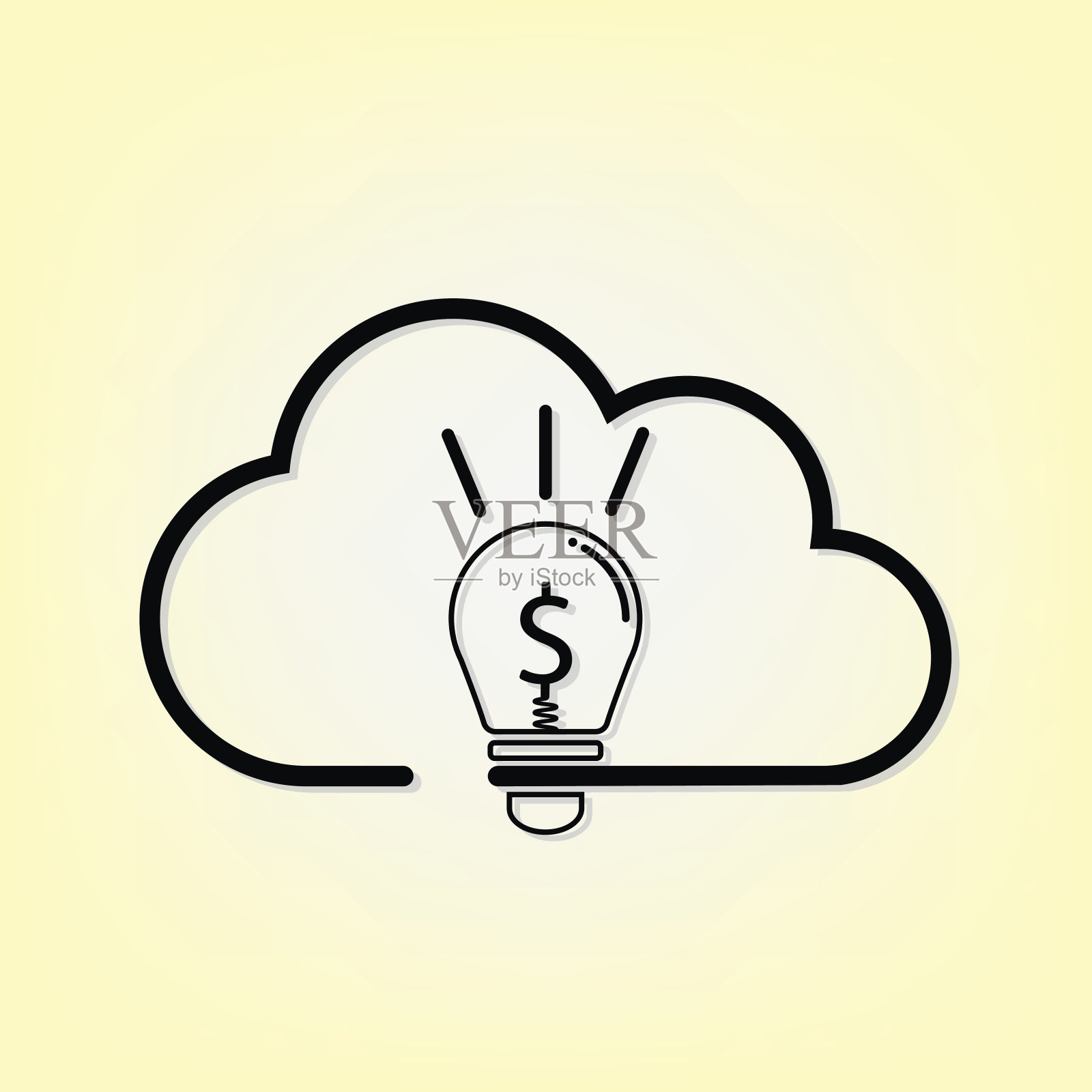 云点子赚钱插画图片素材