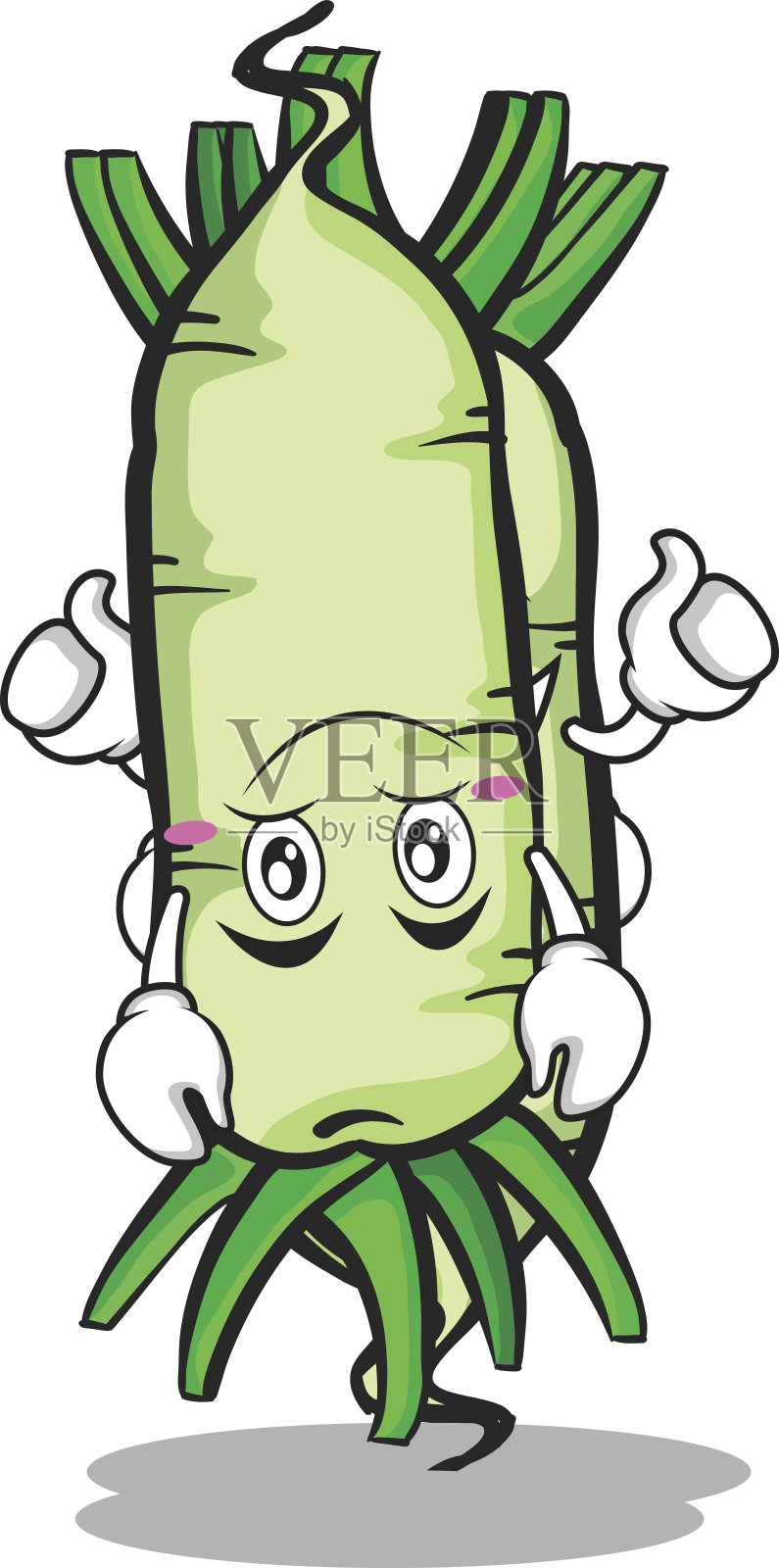 一套白萝卜字符矢量插图设计元素图片