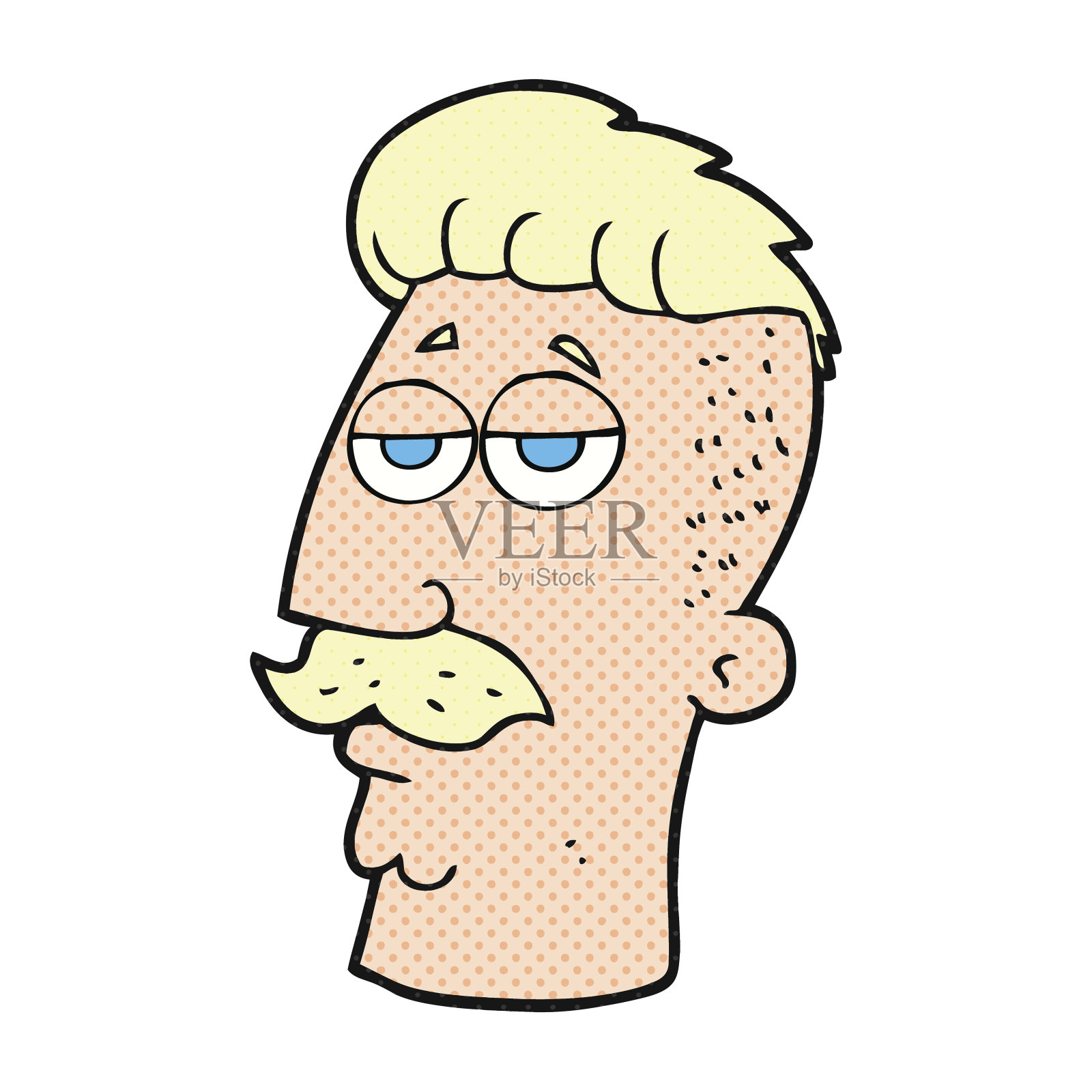 留着时髦发型的卡通男人设计元素图片