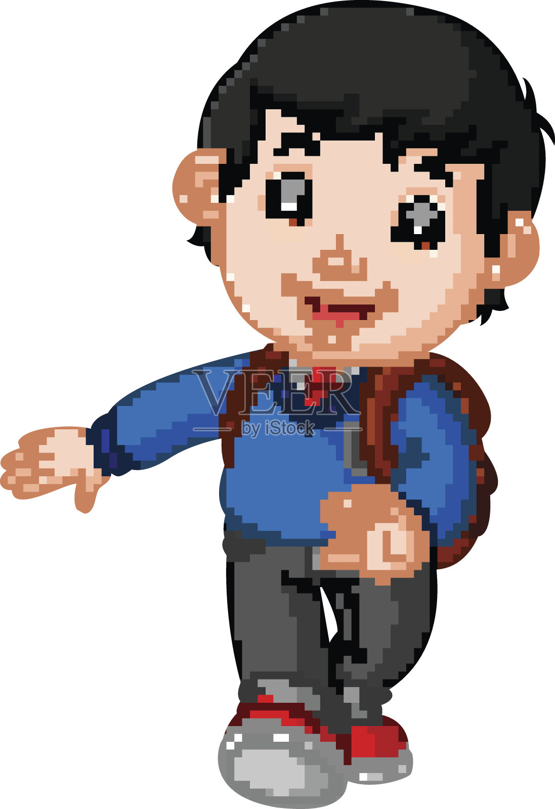 可爱的男孩去上学设计元素图片