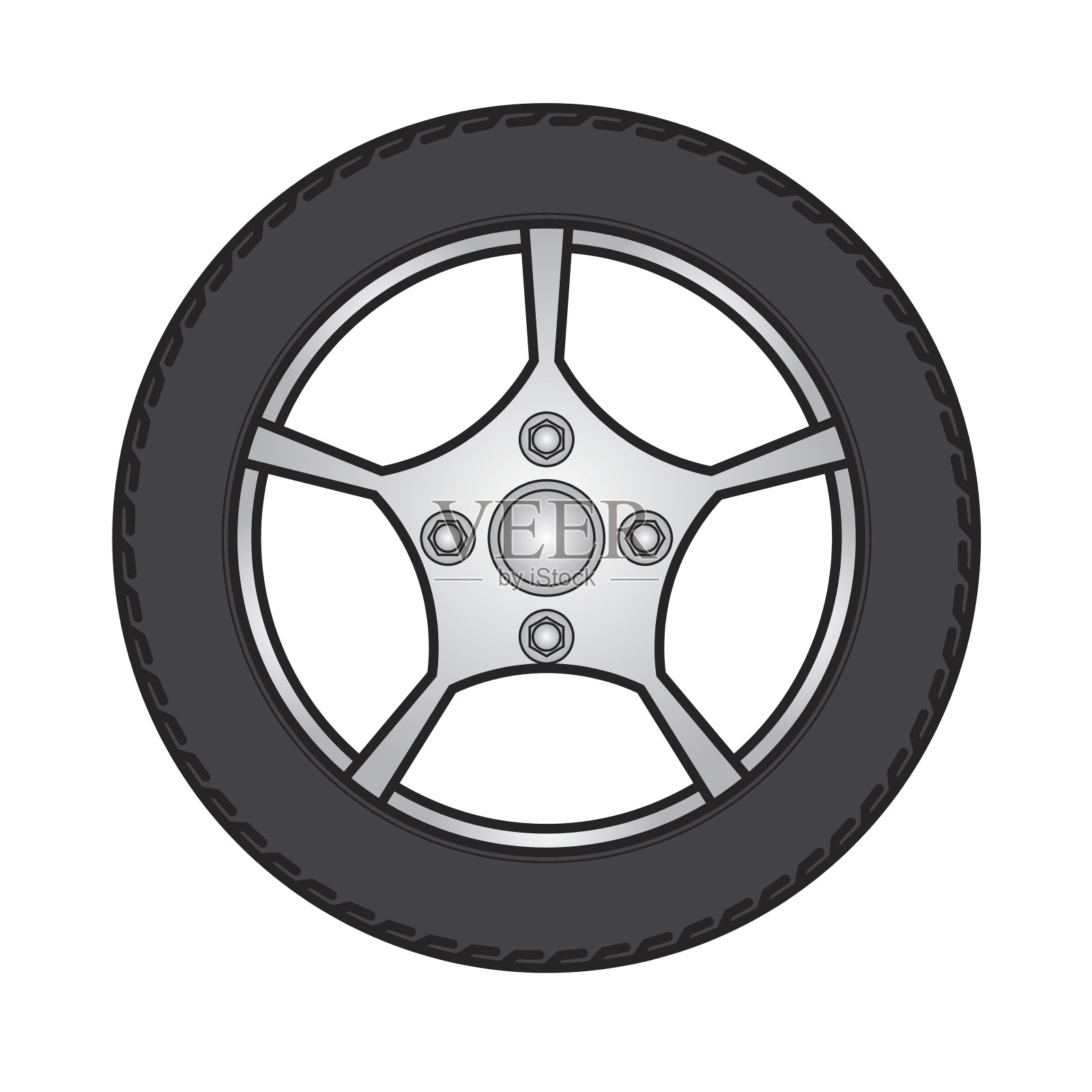 轮胎和车轮矢量图设计元素图片