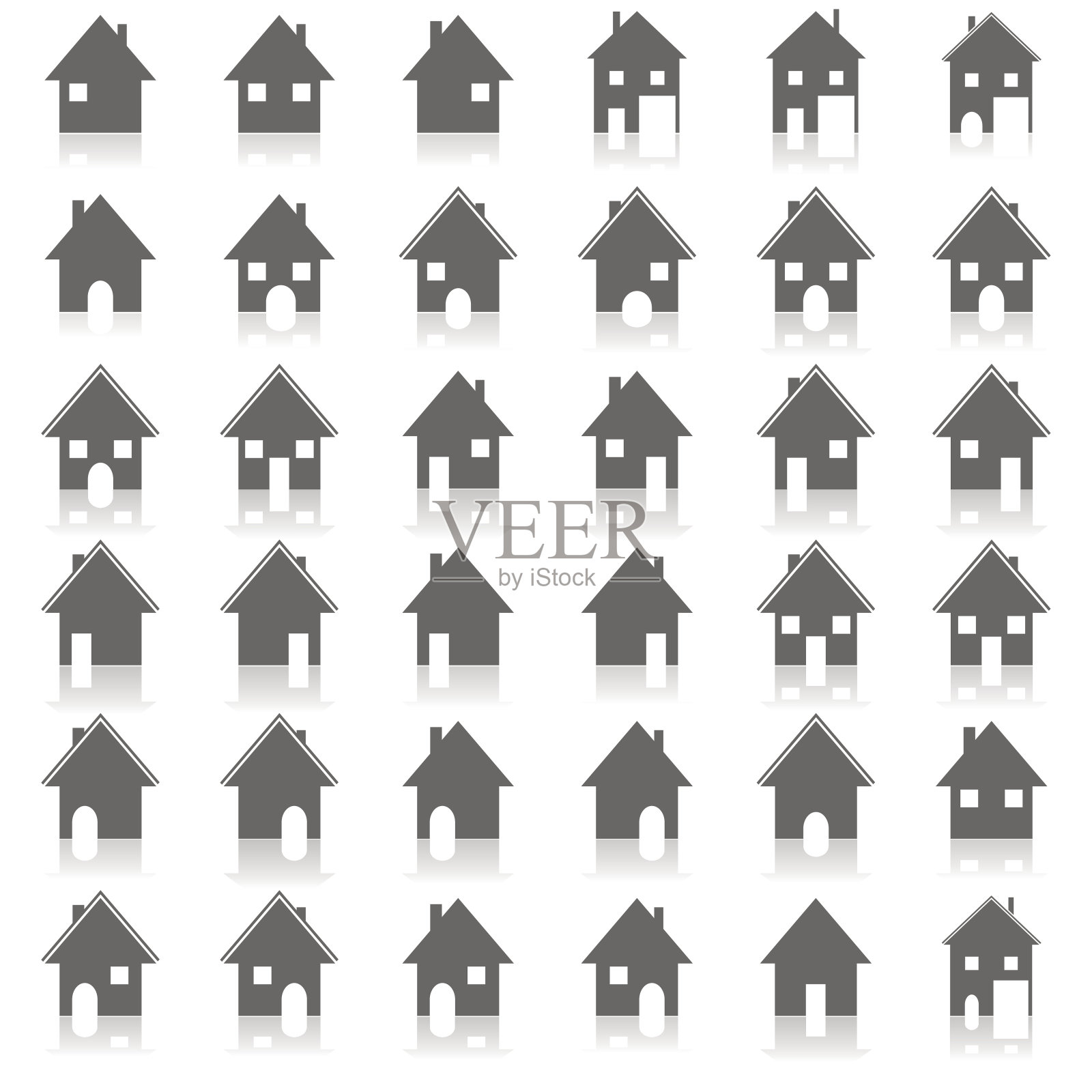 图标房子，矢量插图。插画图片素材