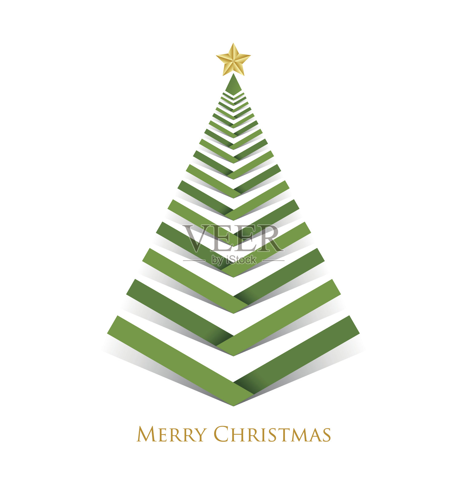 绿色圣诞树插画图片素材