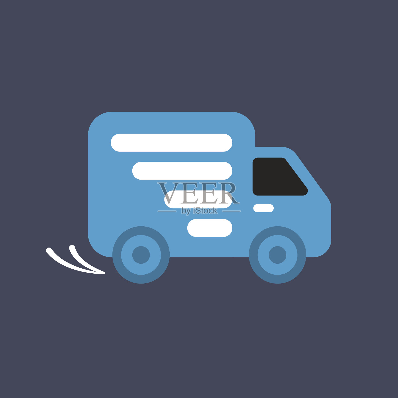 送货车，送货标志。插画图片素材