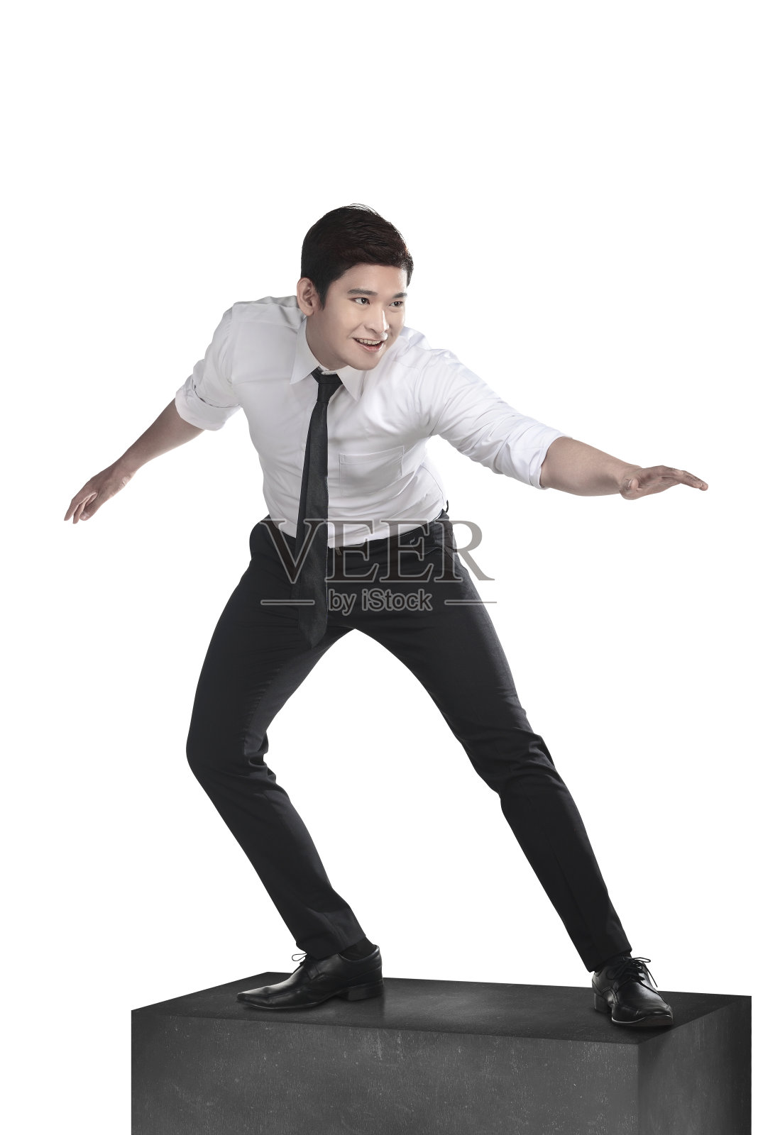 冲浪或骑马的亚洲商人照片摄影图片