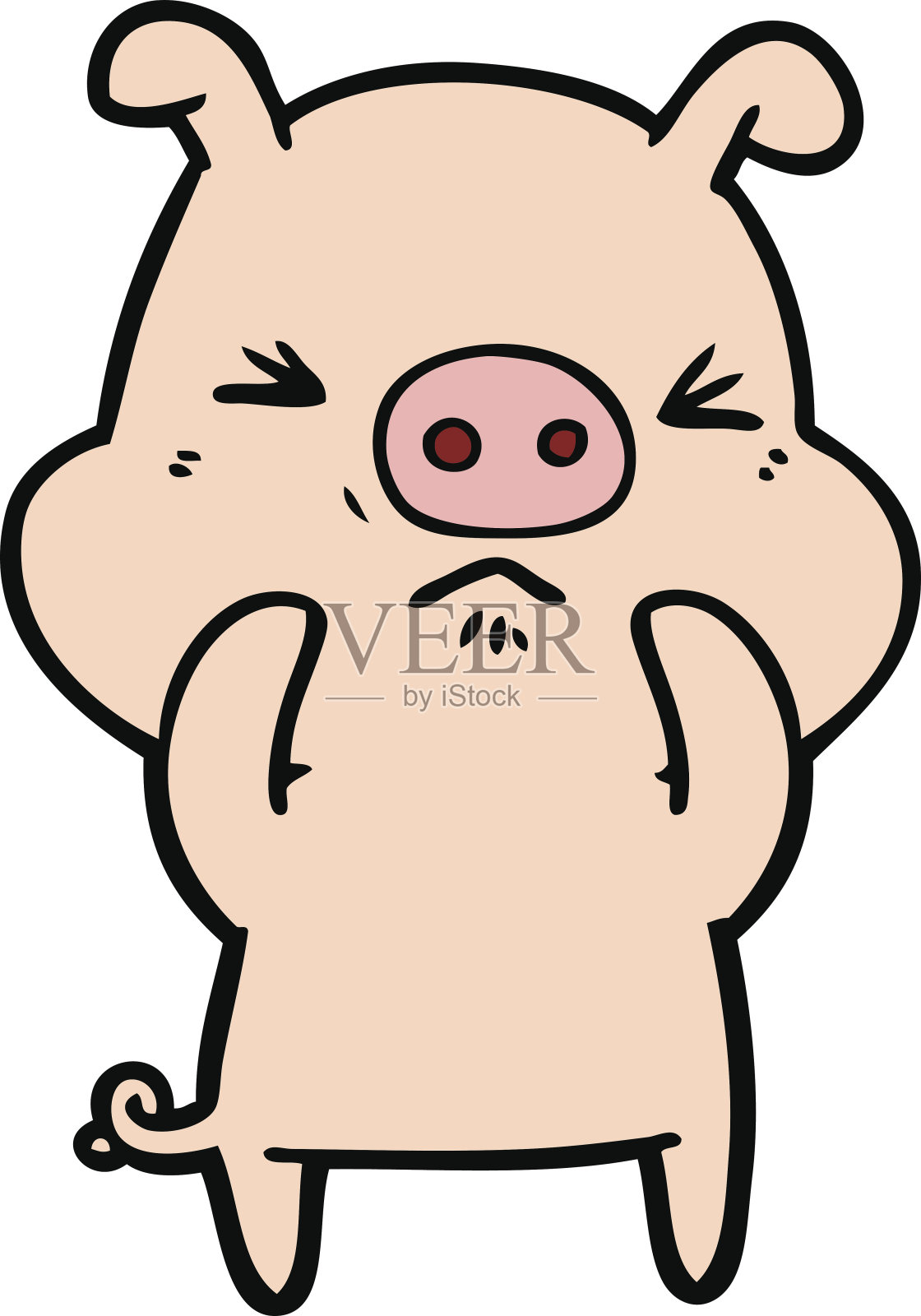 卡通愤怒的猪设计元素图片