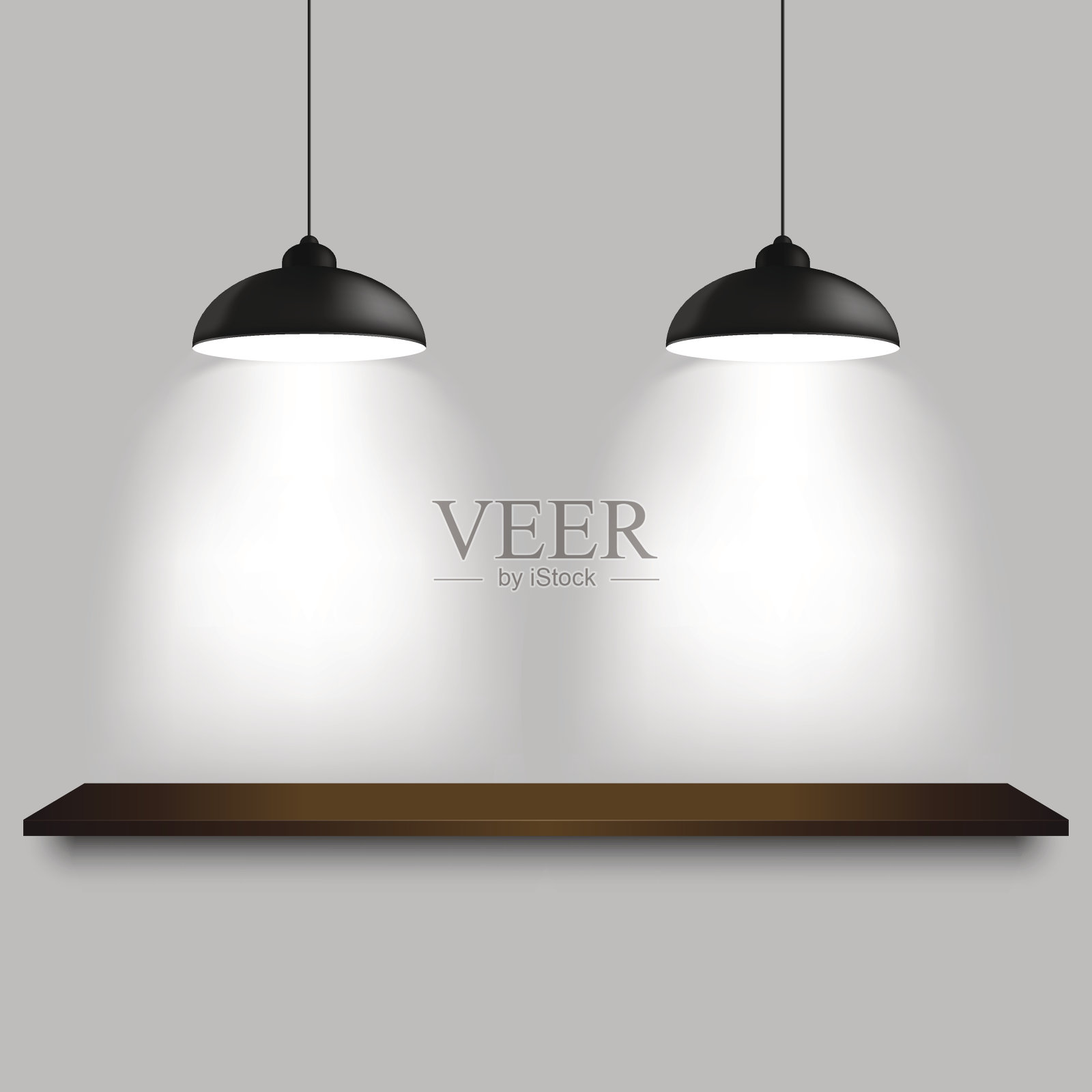 黑色天花板灯与架子模板设计元素图片