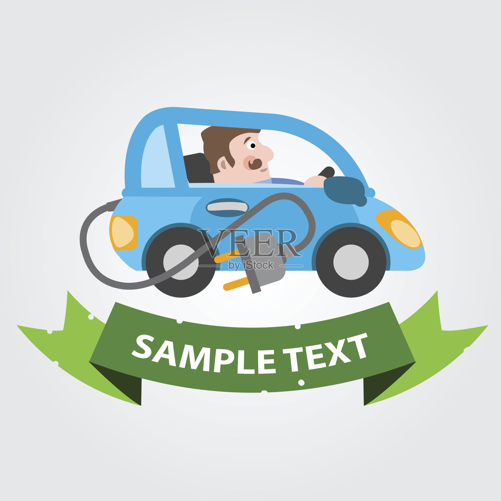 电动汽车。生态交通。未来的汽车。插画图片素材