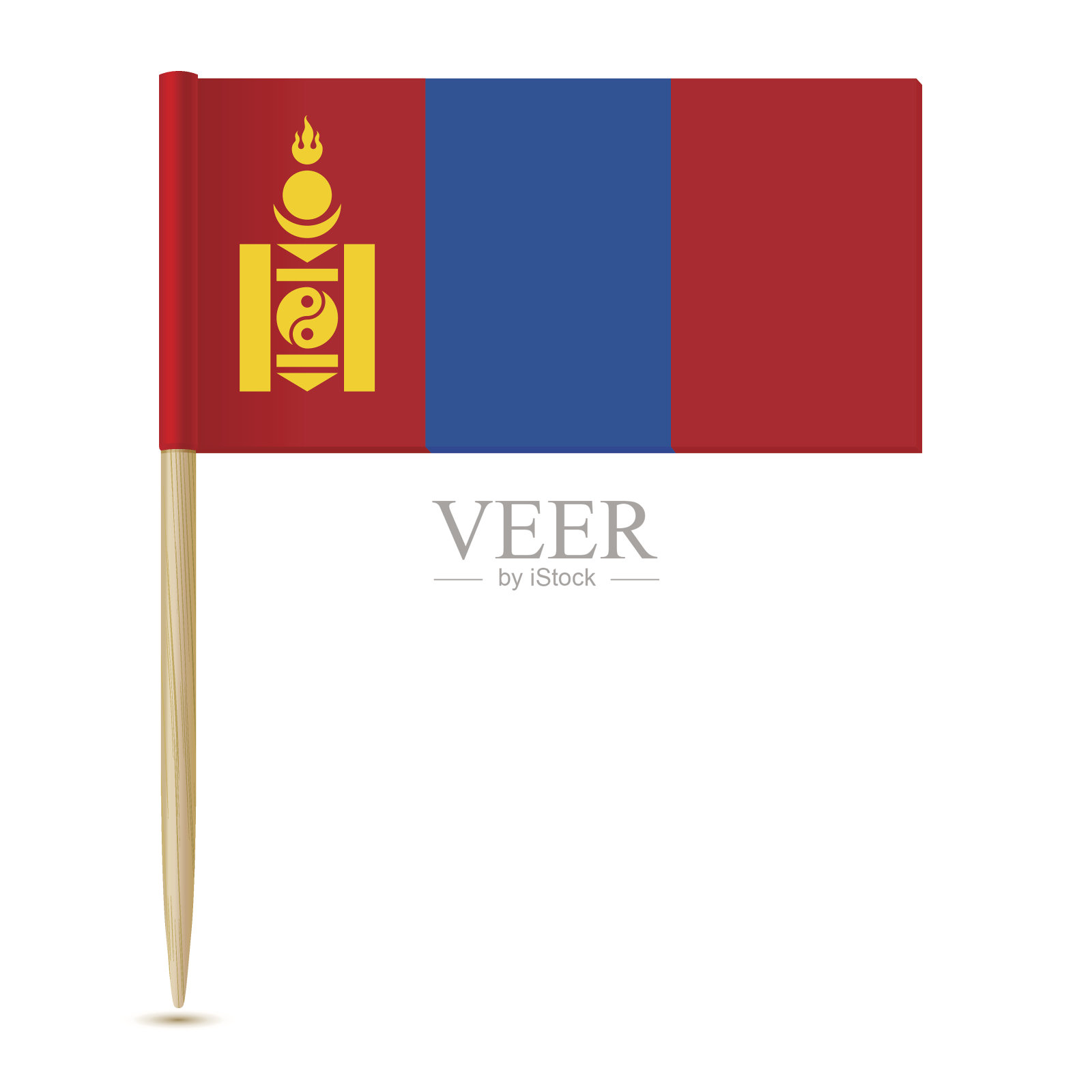 旗蒙古。白色背景上的旗帜牙签10eps插画图片素材