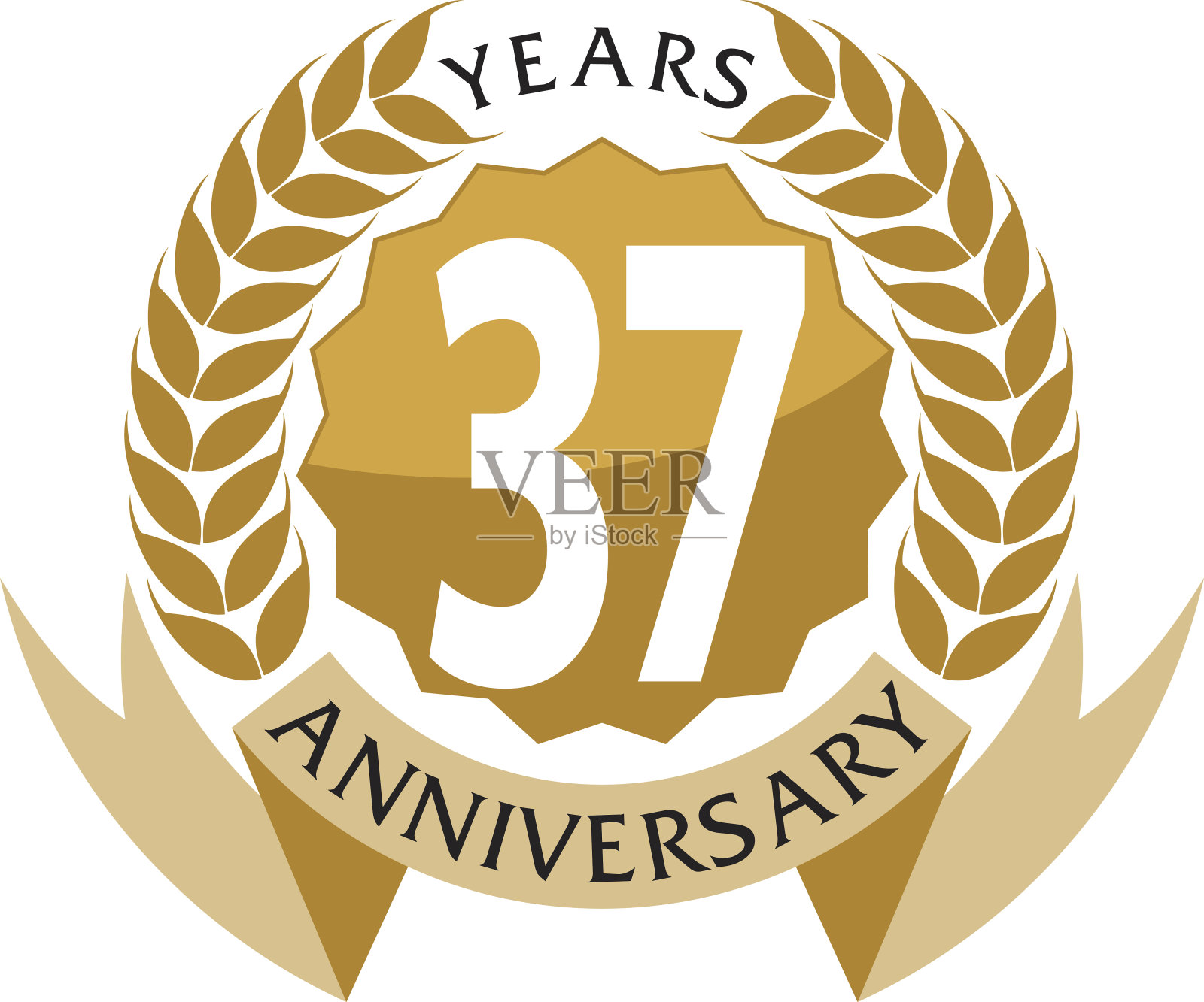 37周年丝带庆典插画图片素材