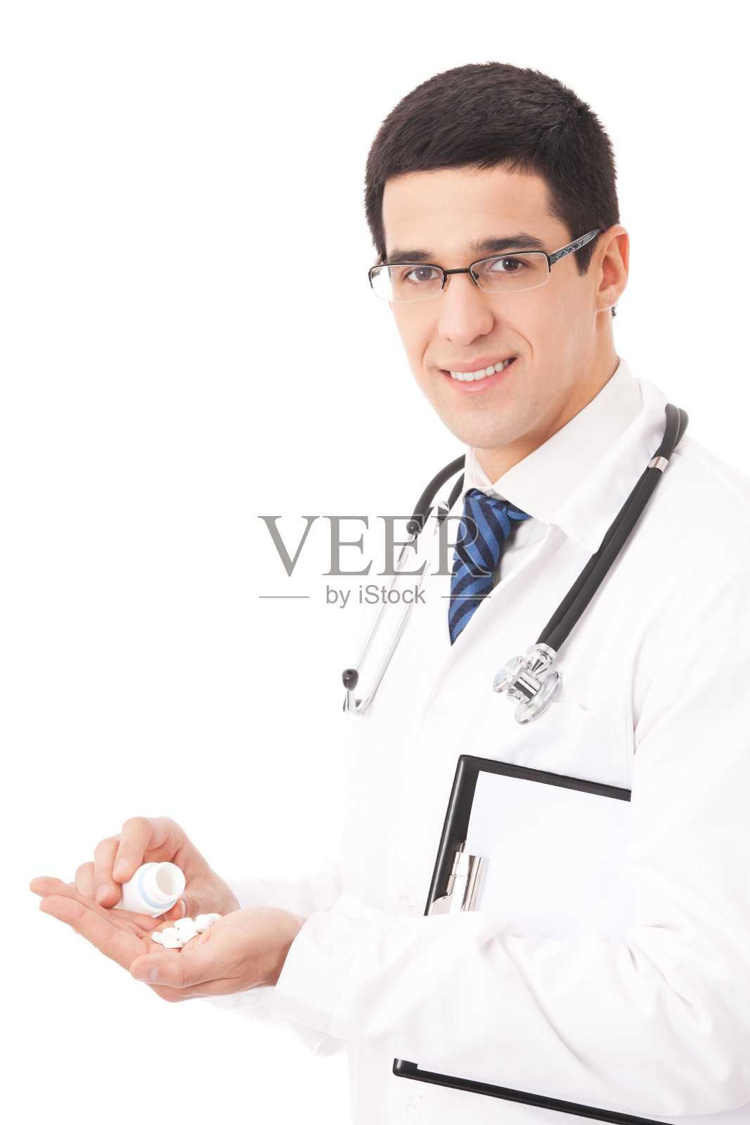 快乐医生用药，隔离上白照片摄影图片