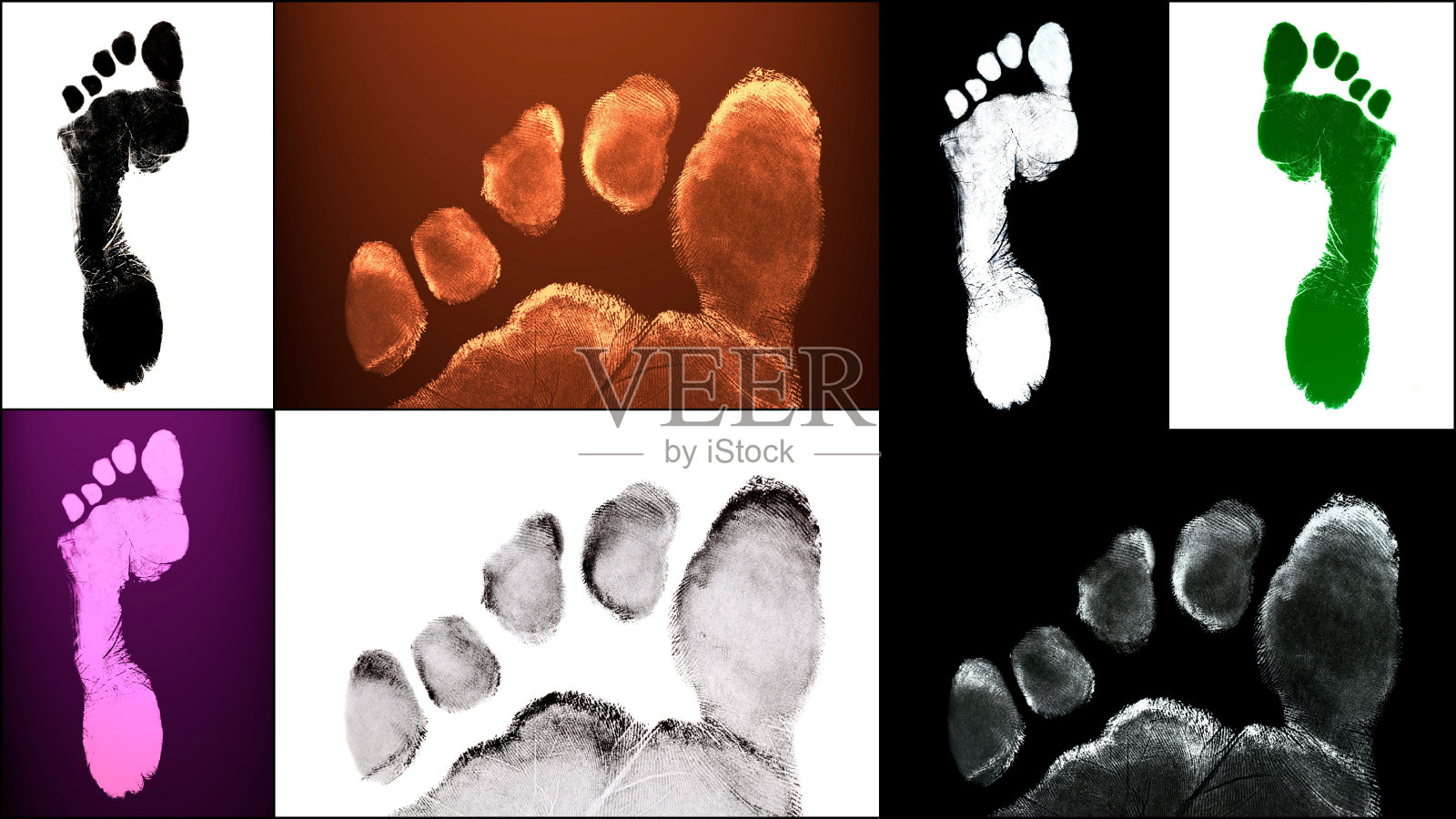 人类足印识别生物特征墨水照片摄影图片