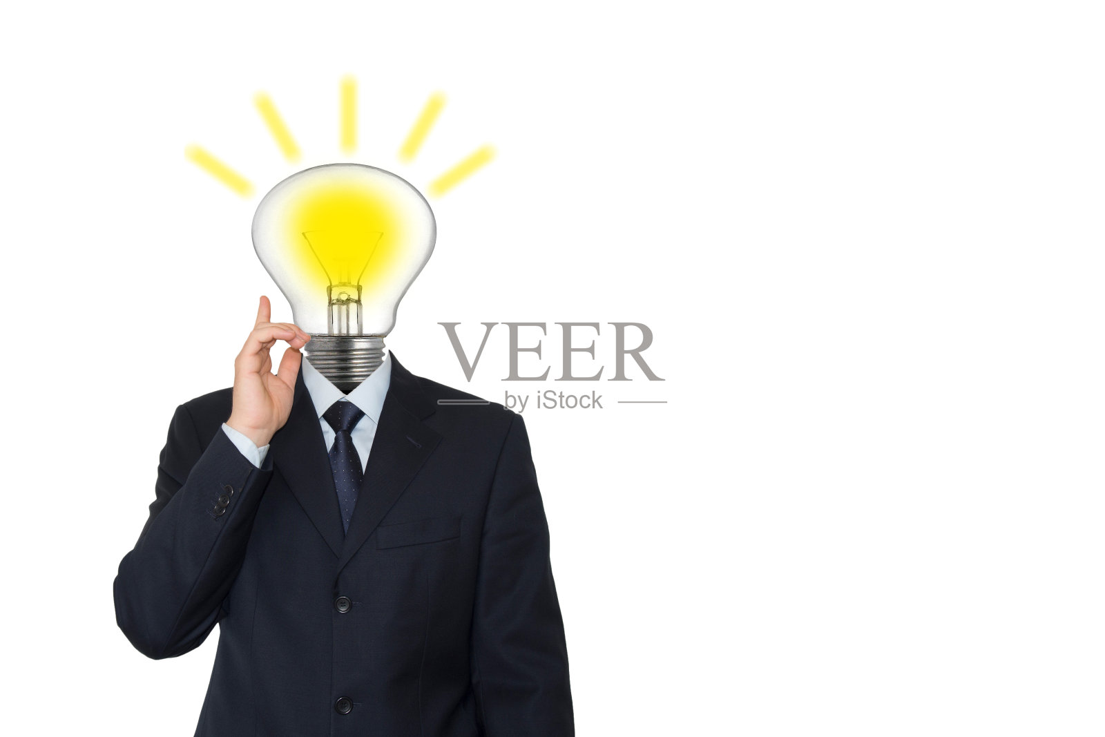 有灯泡的男人照片摄影图片